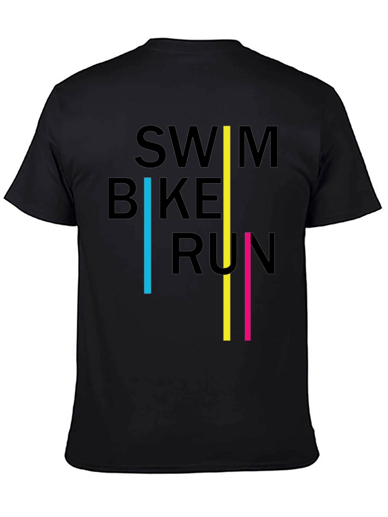 Swim Bike Run Triathlon T-Shirt - Black