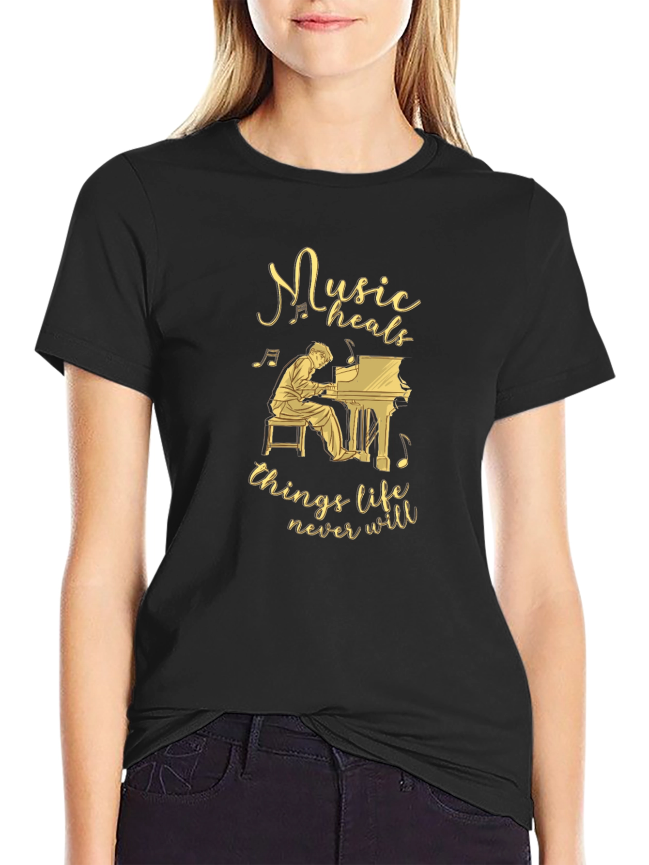 Music Heals Piano Graphic Tee