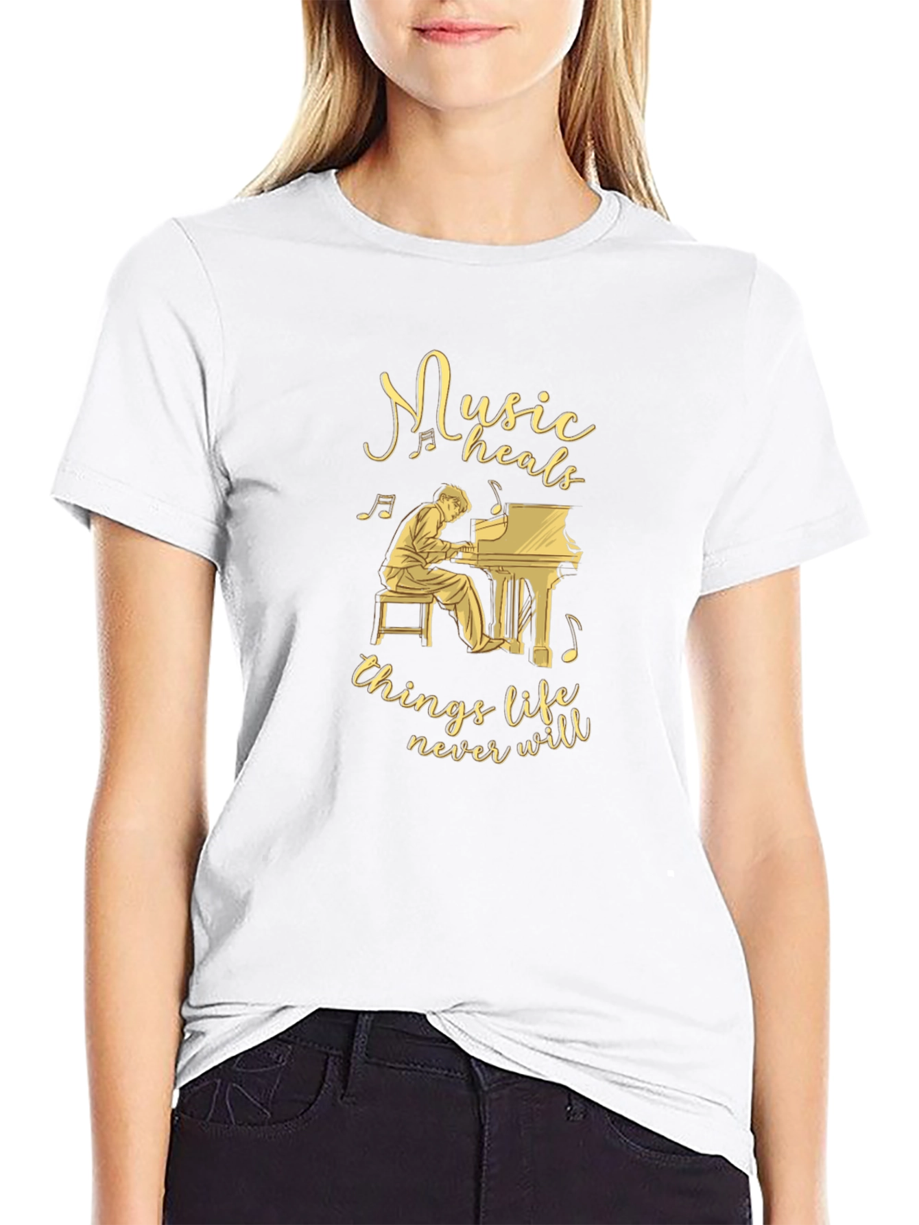 Music Heals Piano Graphic Tee
