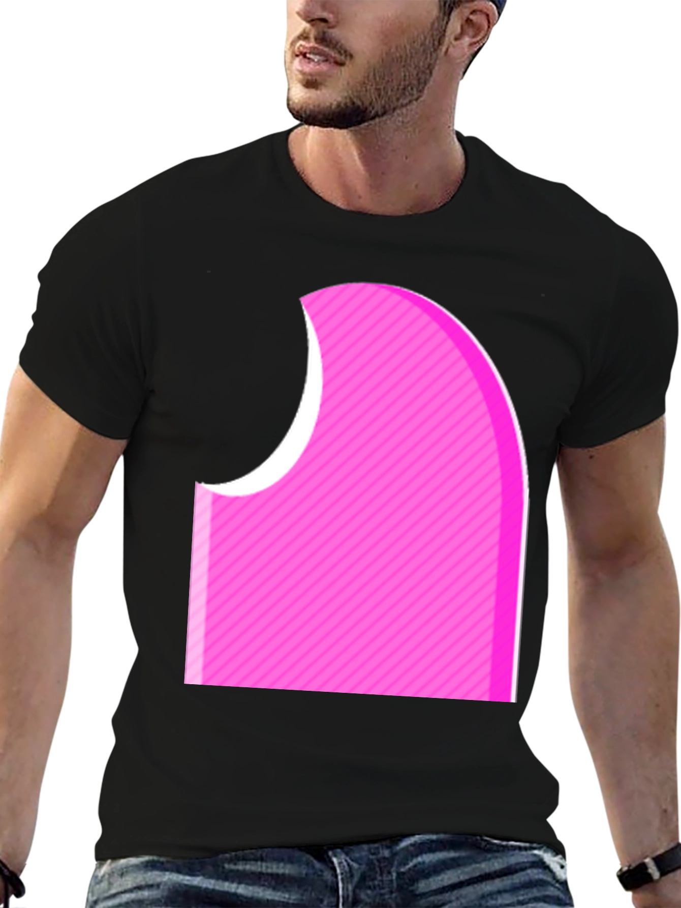 Abstract Pink Graphic Tee - Modern Casual Style