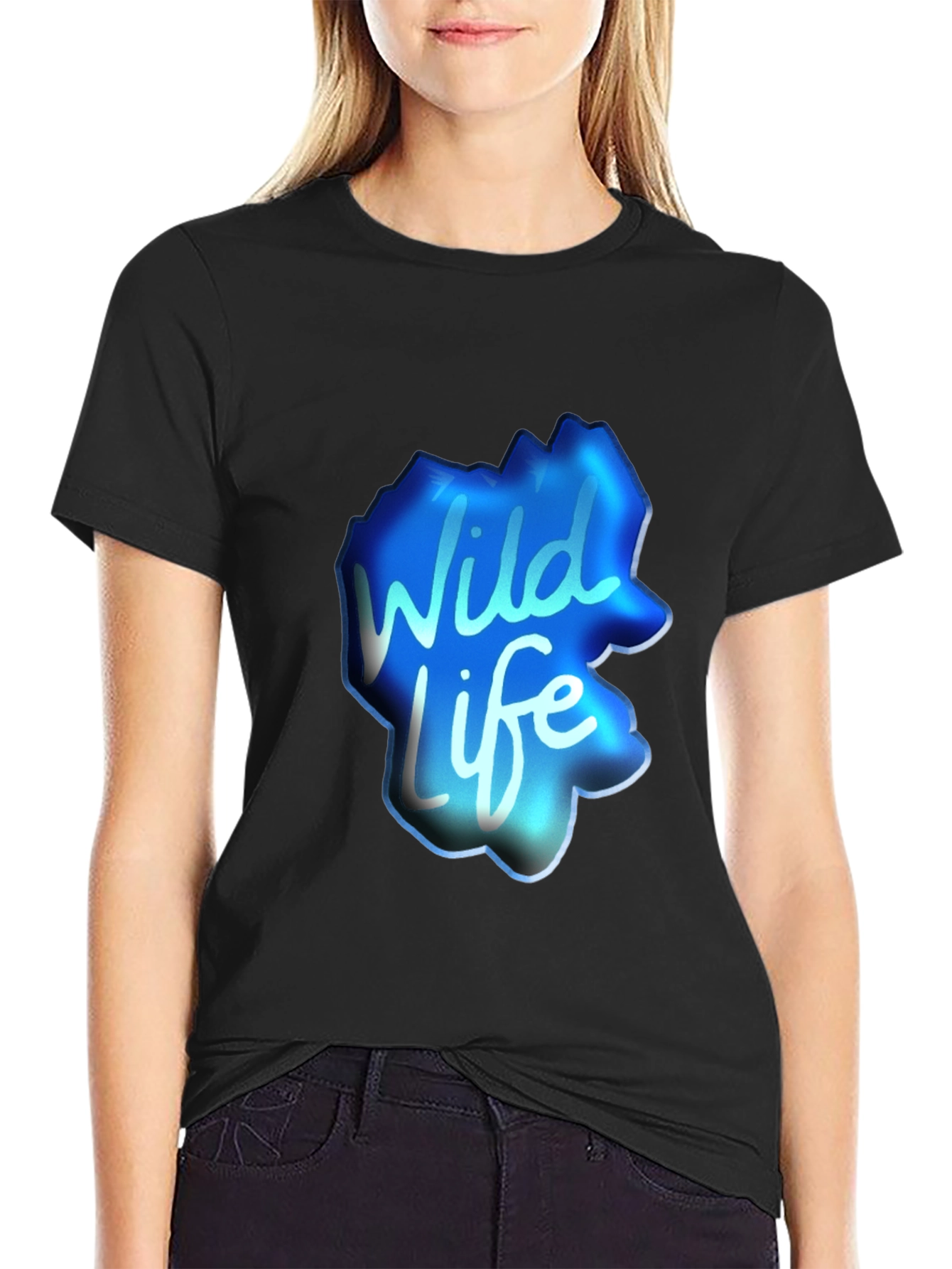 Wildlife Graphic T-Shirt - Casual Black Tee