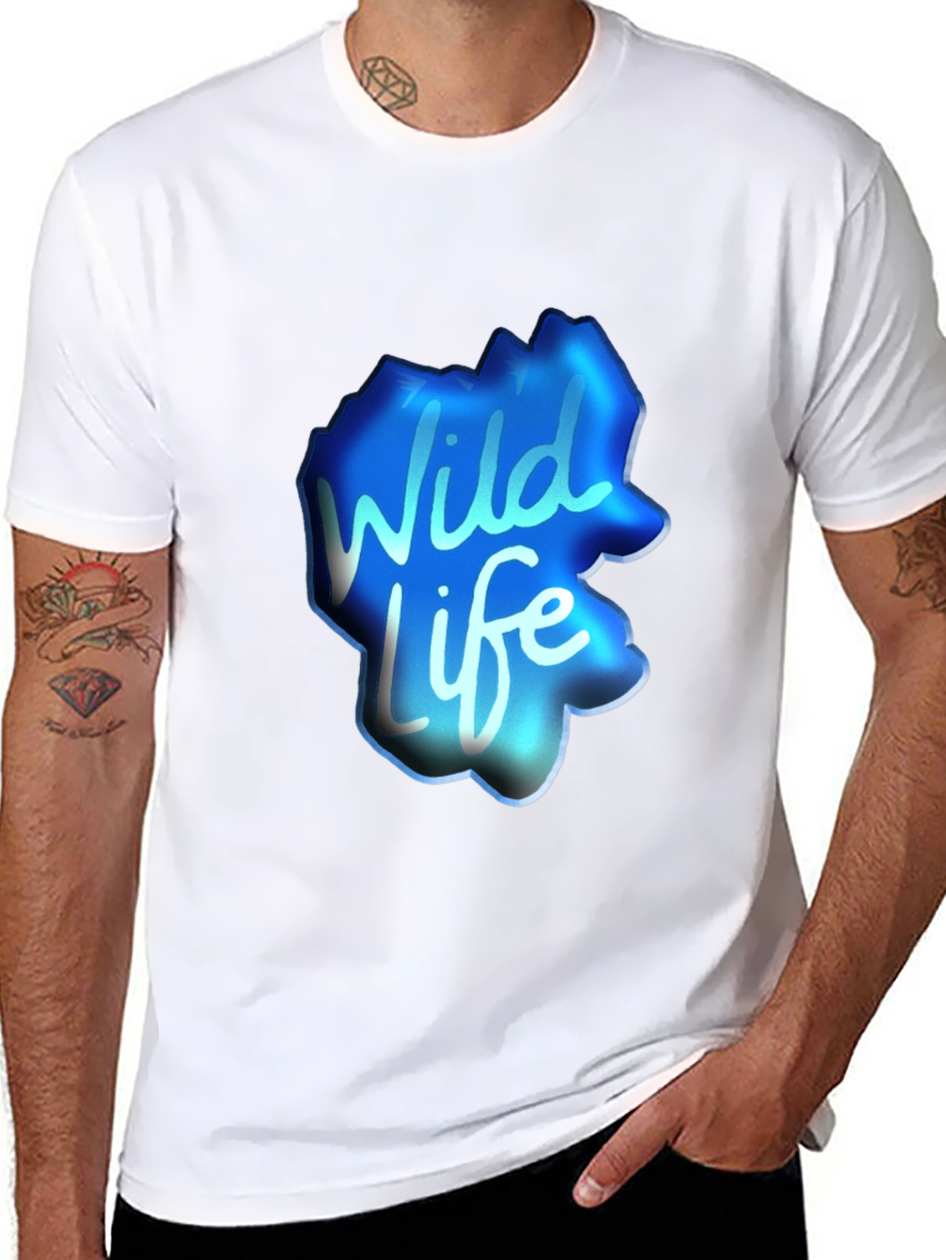 Wildlife Graphic T-Shirt - Casual Black Tee