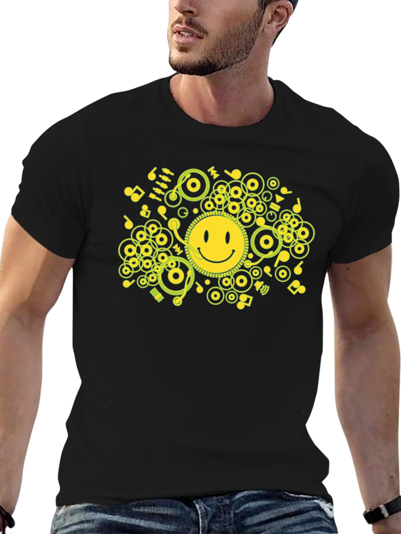 Smiley Face DJ Music T-Shirt