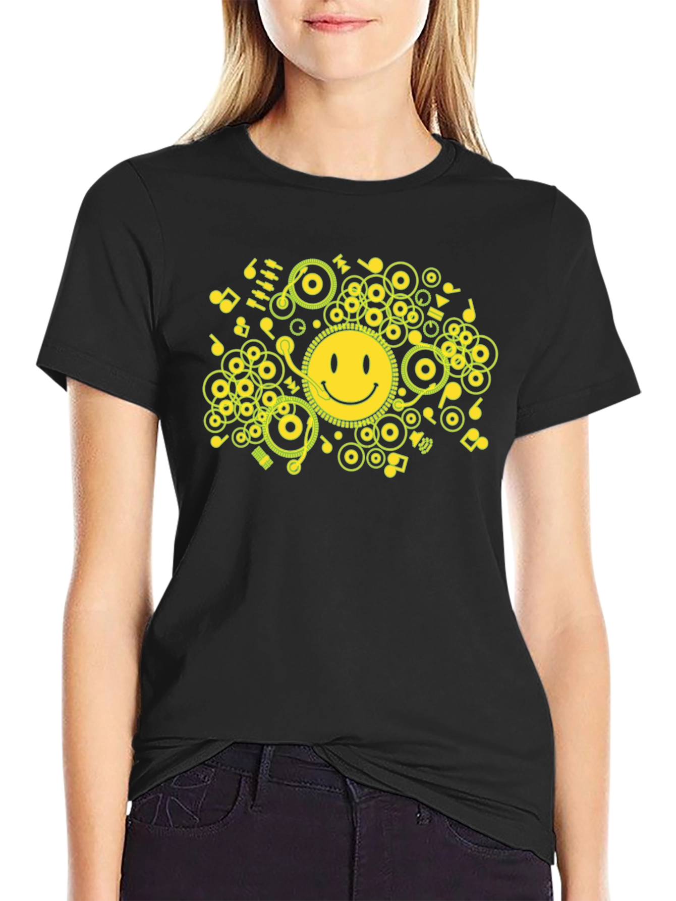 Smiley Face DJ Music T-Shirt