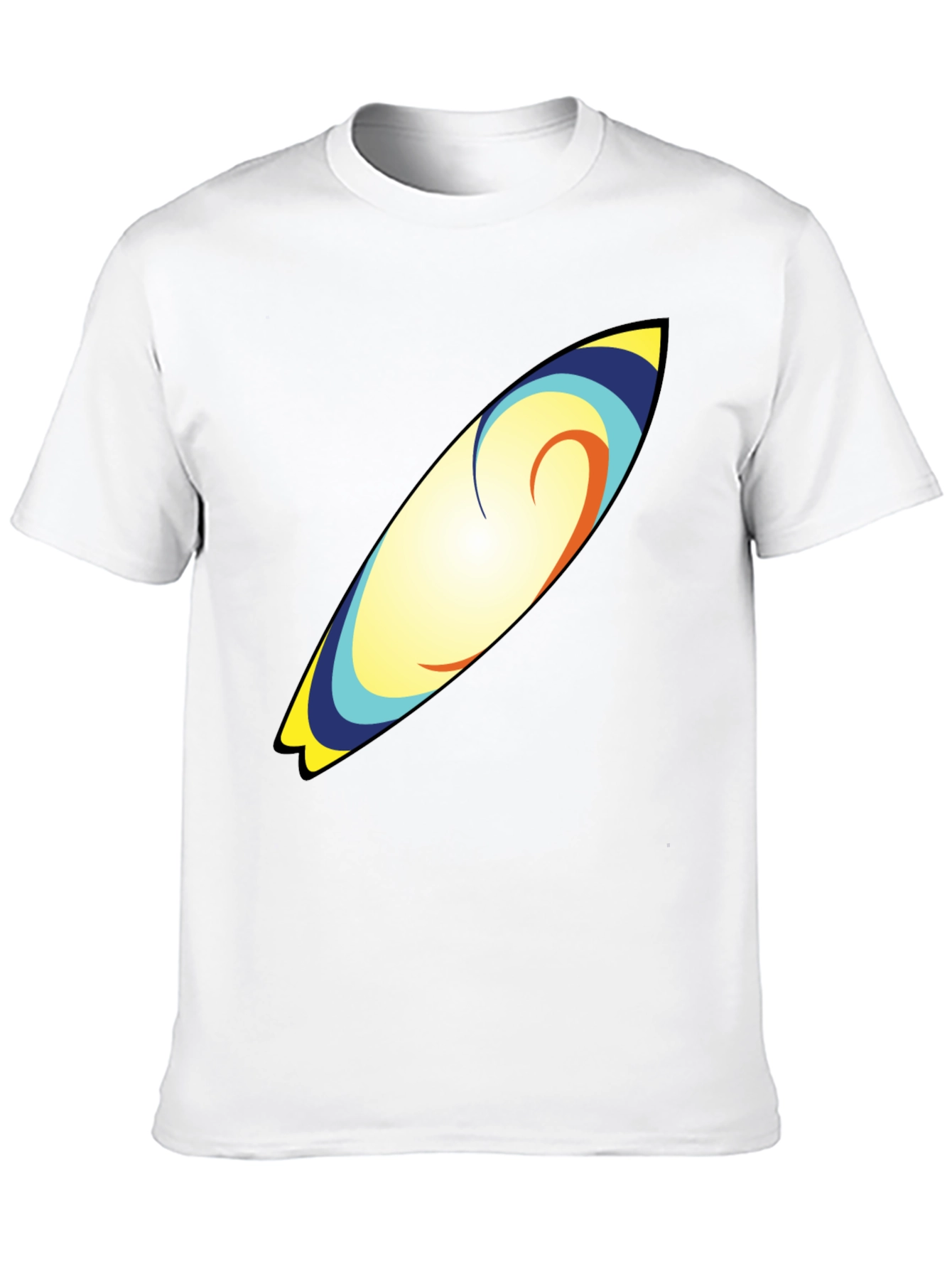 Surfboard Graphic Tee - Black Cotton T-Shirt