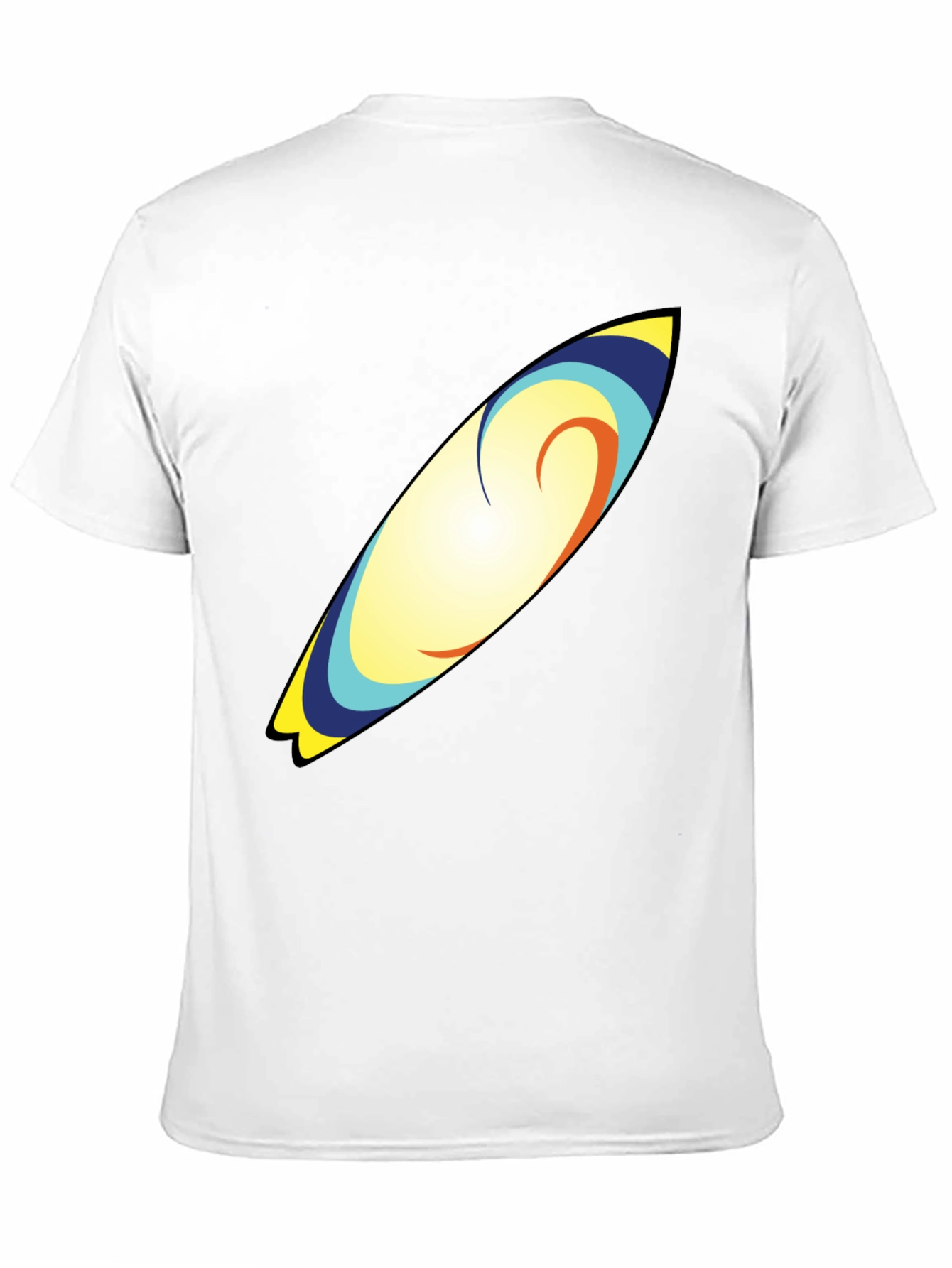 Surfboard Graphic Tee - Black Cotton T-Shirt