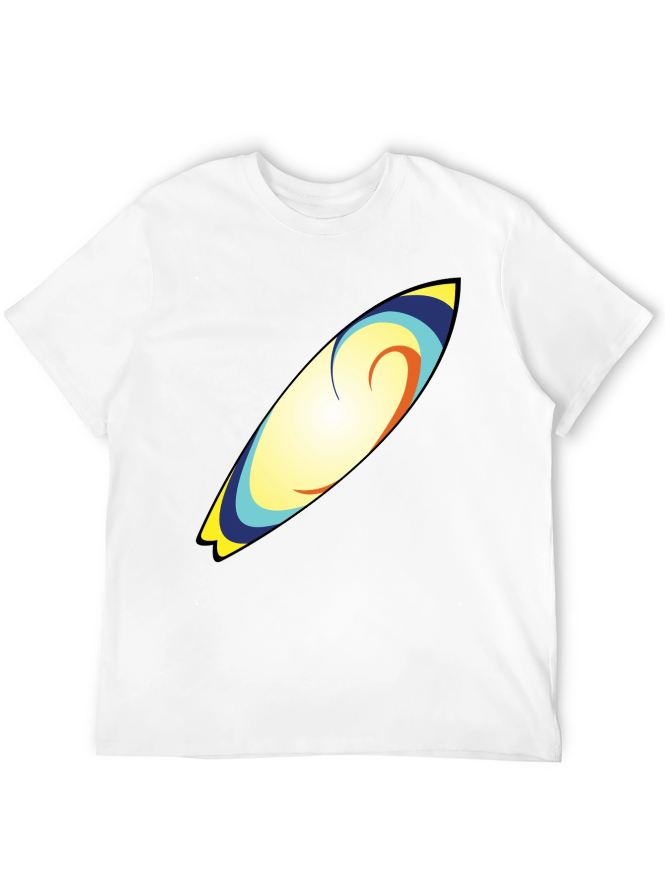 Surfboard Graphic Tee - Black Cotton T-Shirt
