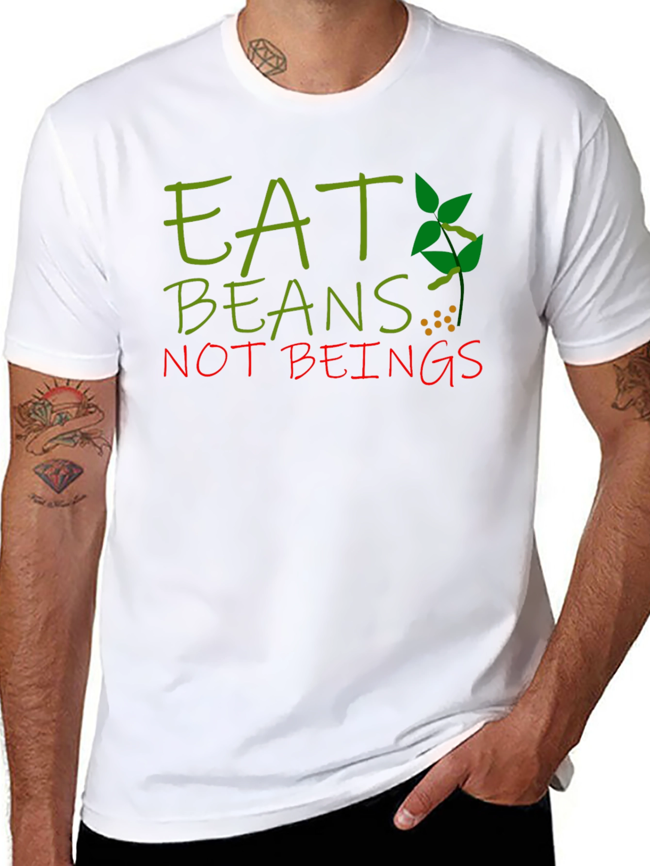 Eat Beans Not Beings Vegan T-Shirt