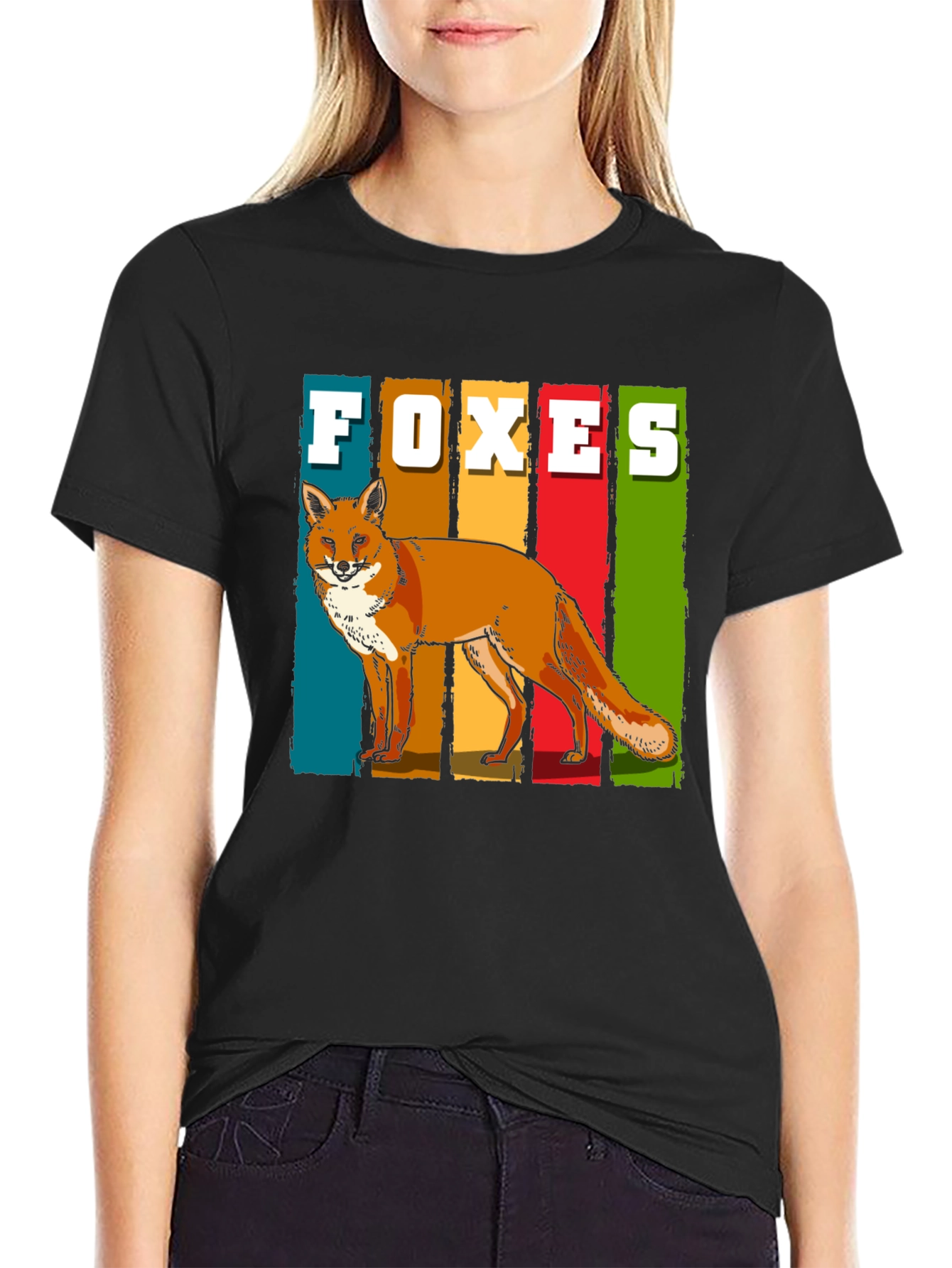 Retro Foxes Graphic T-Shirt - Stylish Wildlife Tee