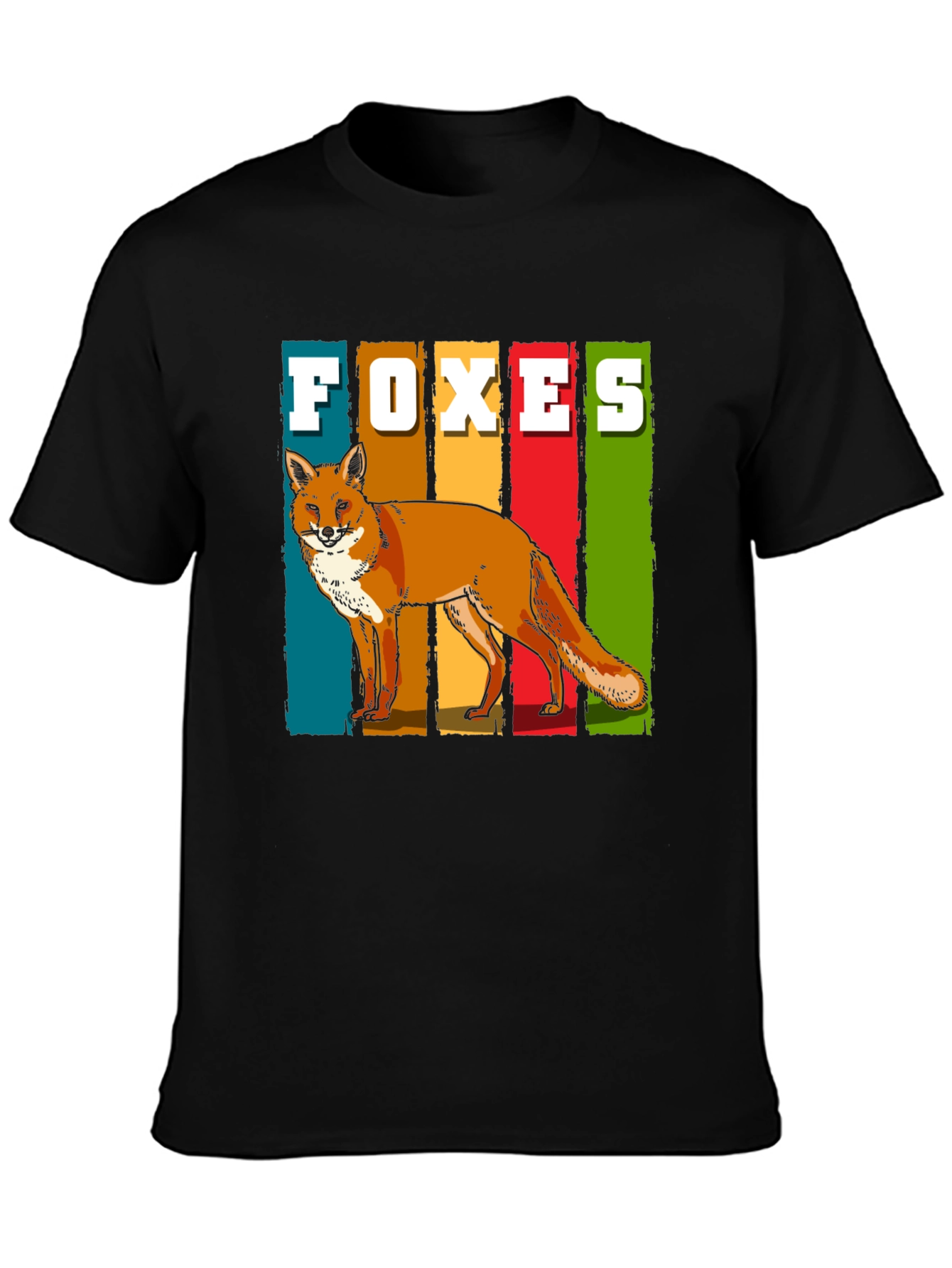 Retro Foxes Graphic T-Shirt - Stylish Wildlife Tee