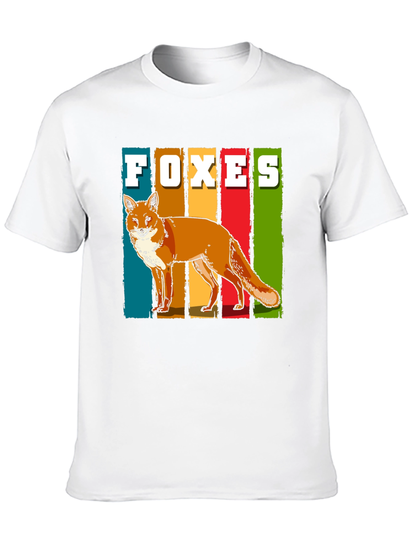 Retro Foxes Graphic T-Shirt - Stylish Wildlife Tee