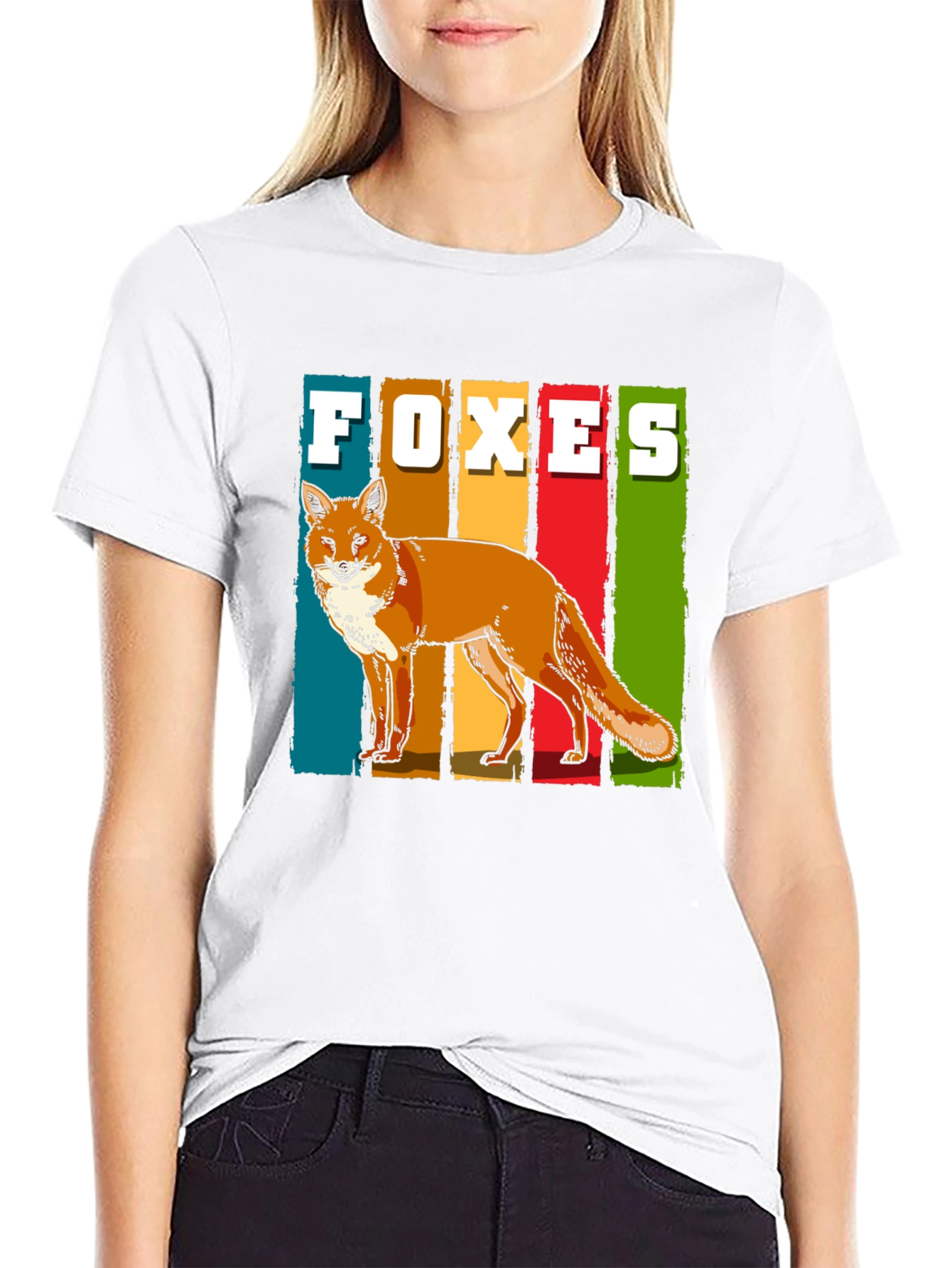 Retro Foxes Graphic T-Shirt - Stylish Wildlife Tee