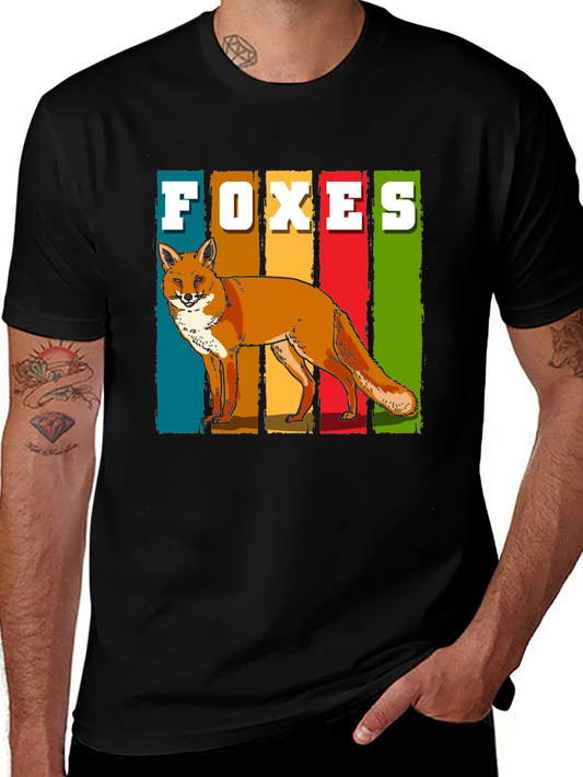 Retro Foxes Graphic T-Shirt - Stylish Wildlife Tee