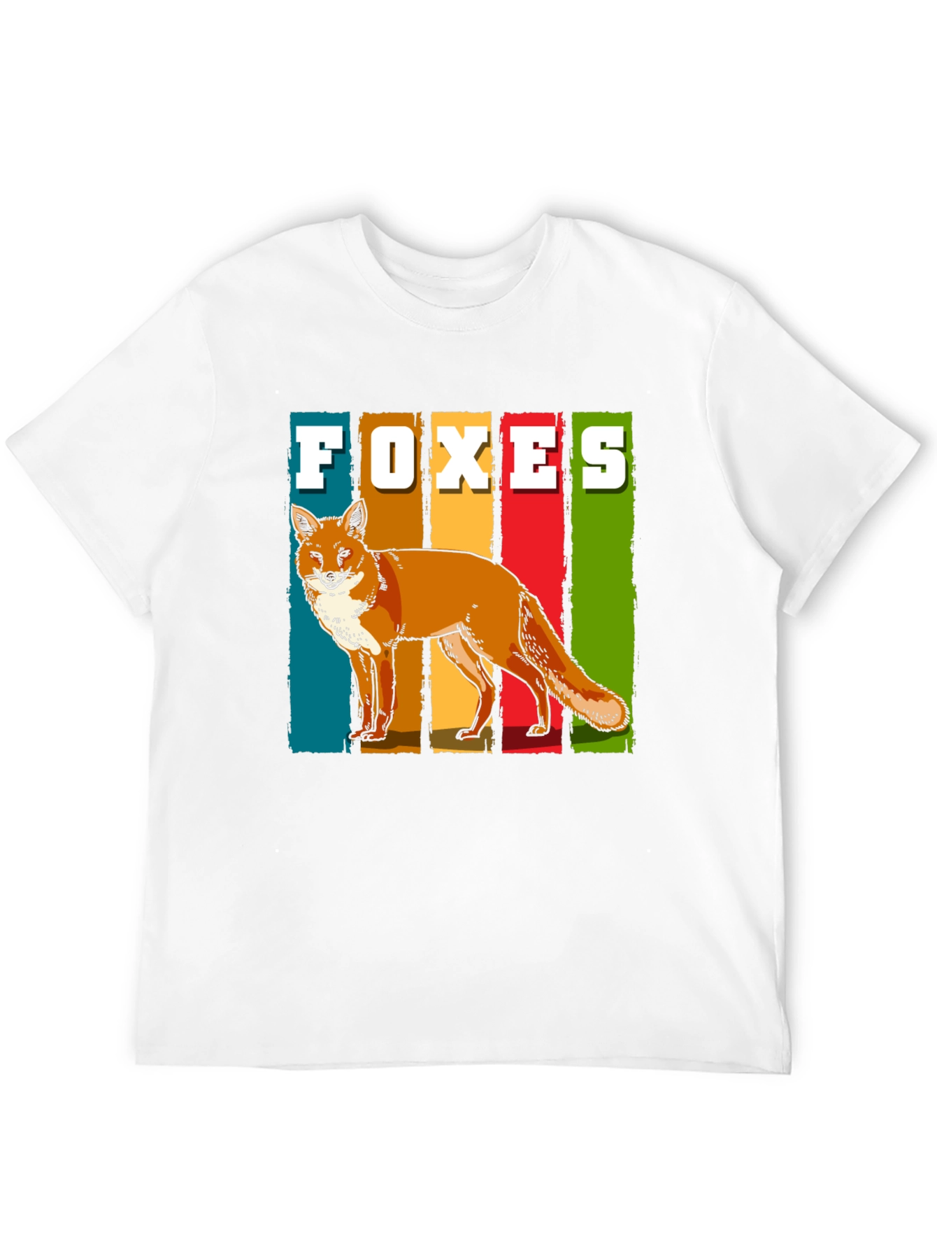 Retro Foxes Graphic T-Shirt - Stylish Wildlife Tee