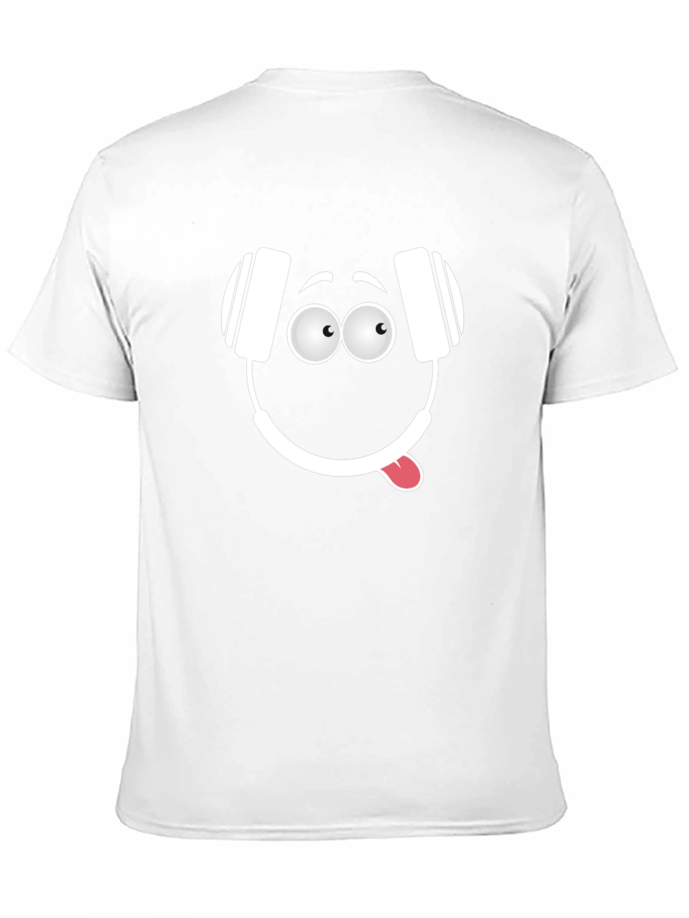 Funny Headphone Face Graphic T-Shirt