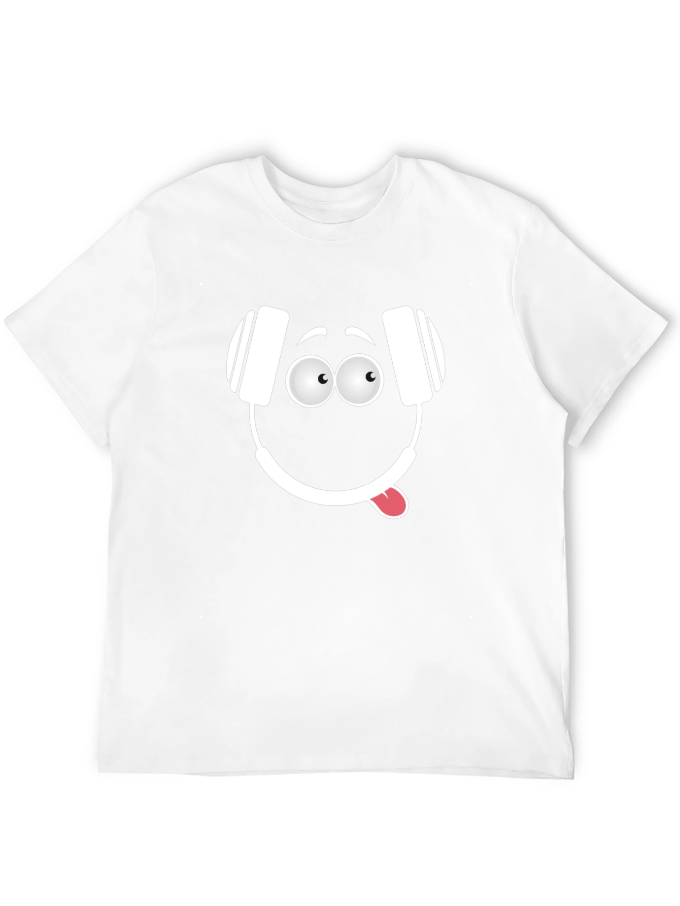 Funny Headphone Face Graphic T-Shirt