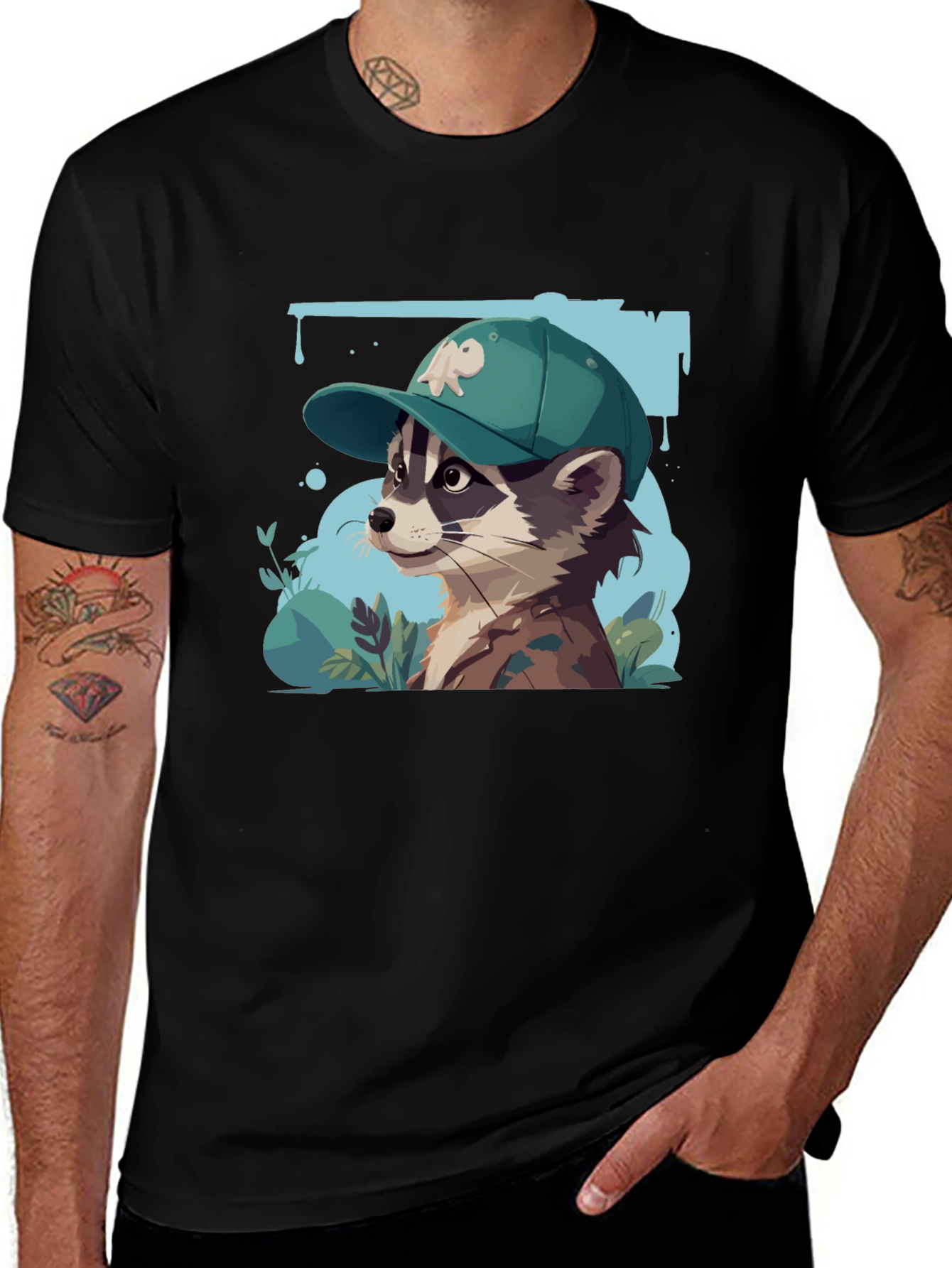 Raccoon Graphic Tee - Urban Style