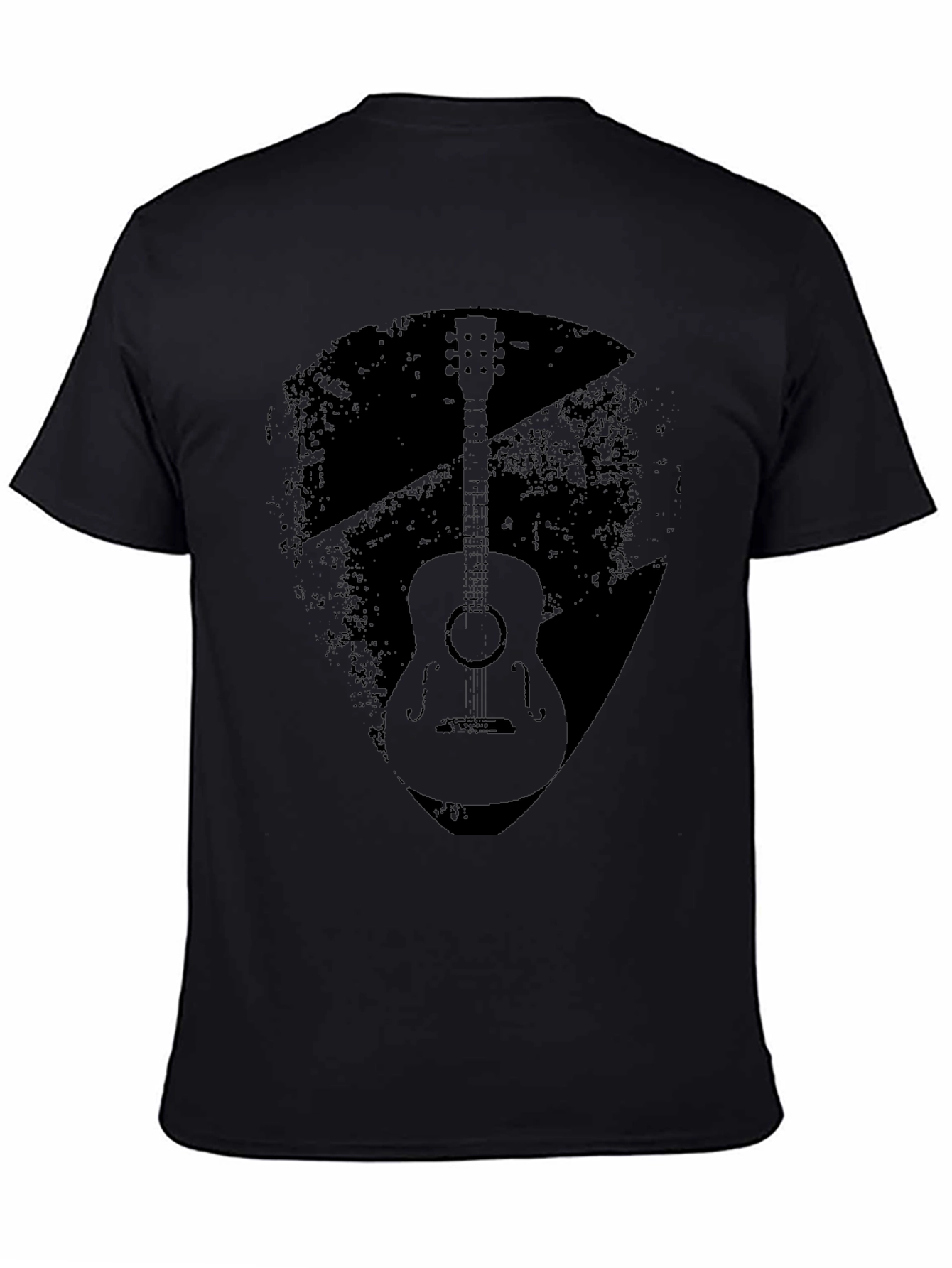 Distressed Guitar Graphic Tee - Black