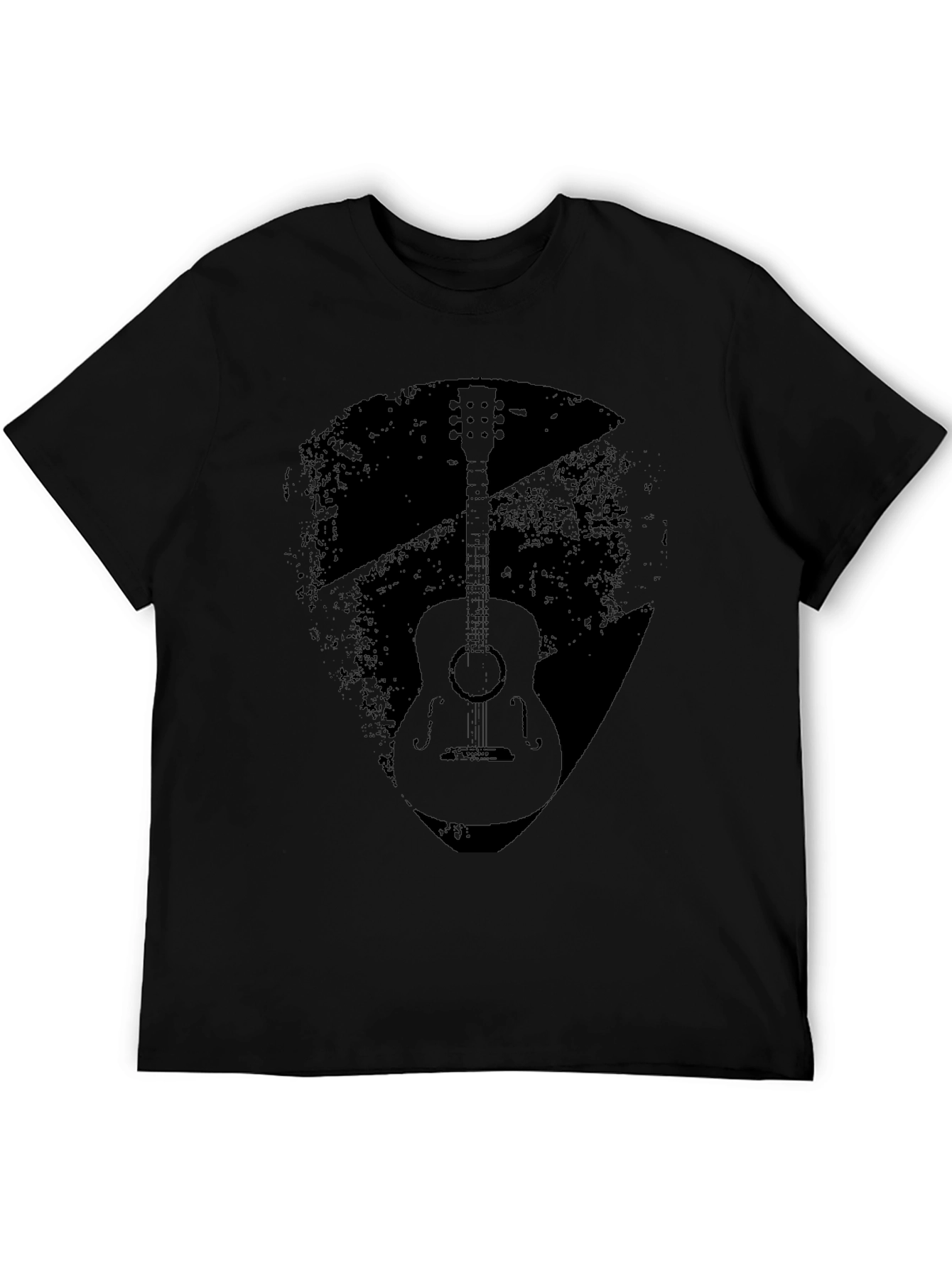 Distressed Guitar Graphic Tee - Black