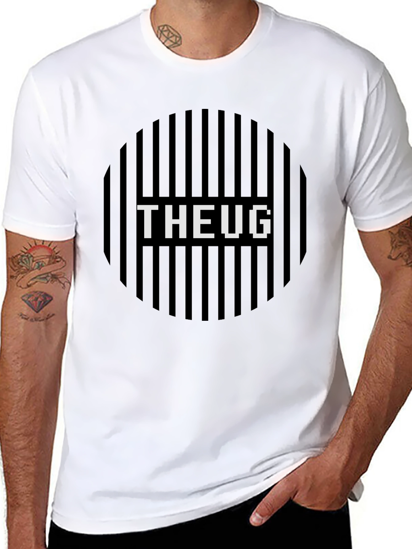 Retro THEUG Graphic Tee - Black