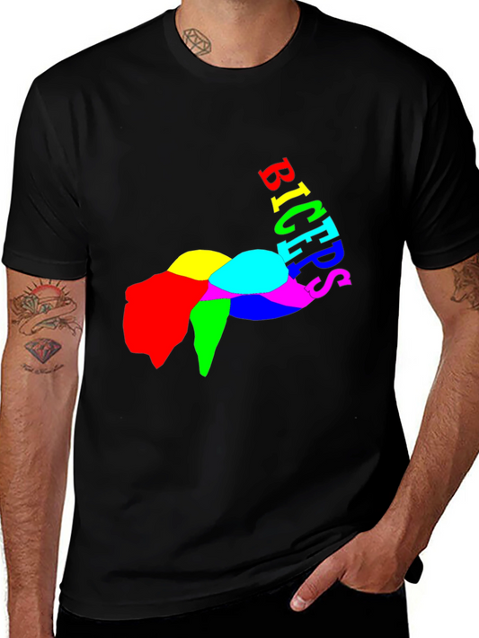 Colorful Bicep Arm Workout Graphic T-Shirt