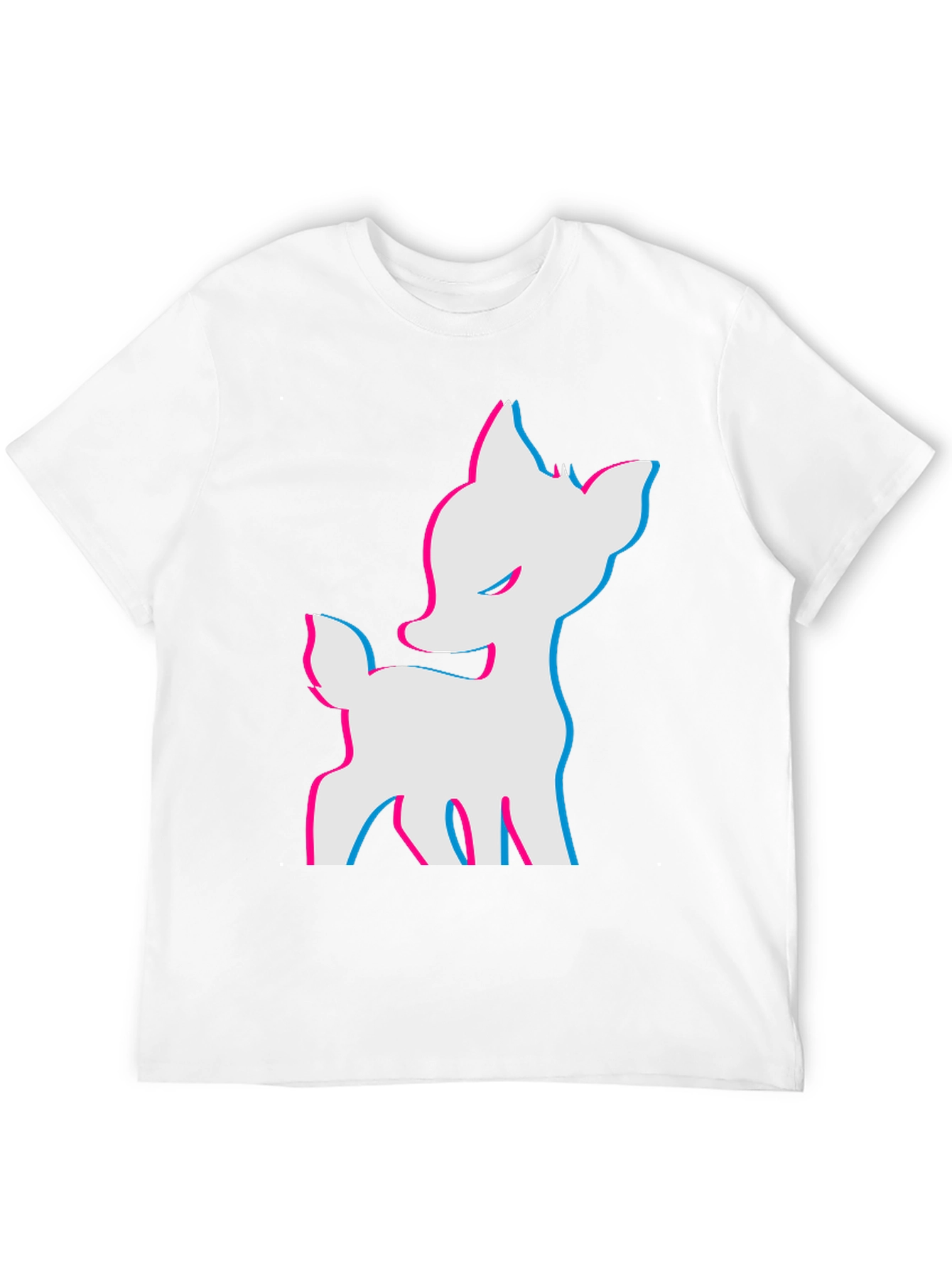 Cool 3D Deer Graphic Black T-Shirt
