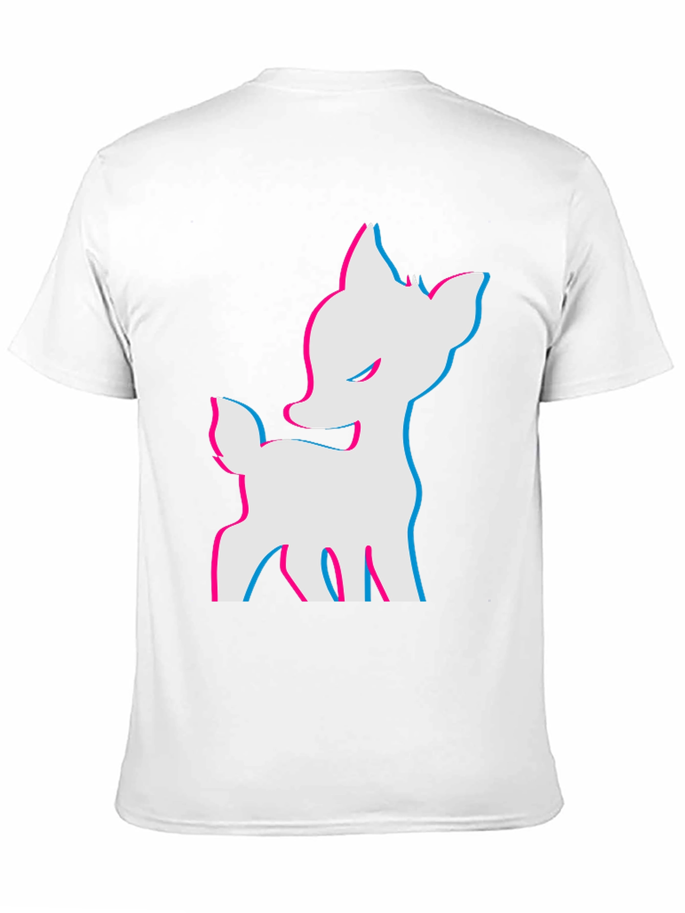 Cool 3D Deer Graphic Black T-Shirt