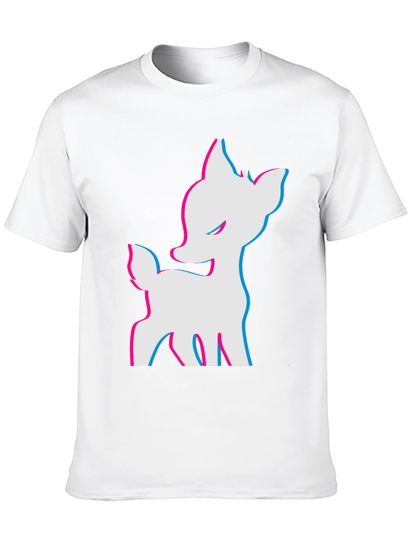 Cool 3D Deer Graphic Black T-Shirt