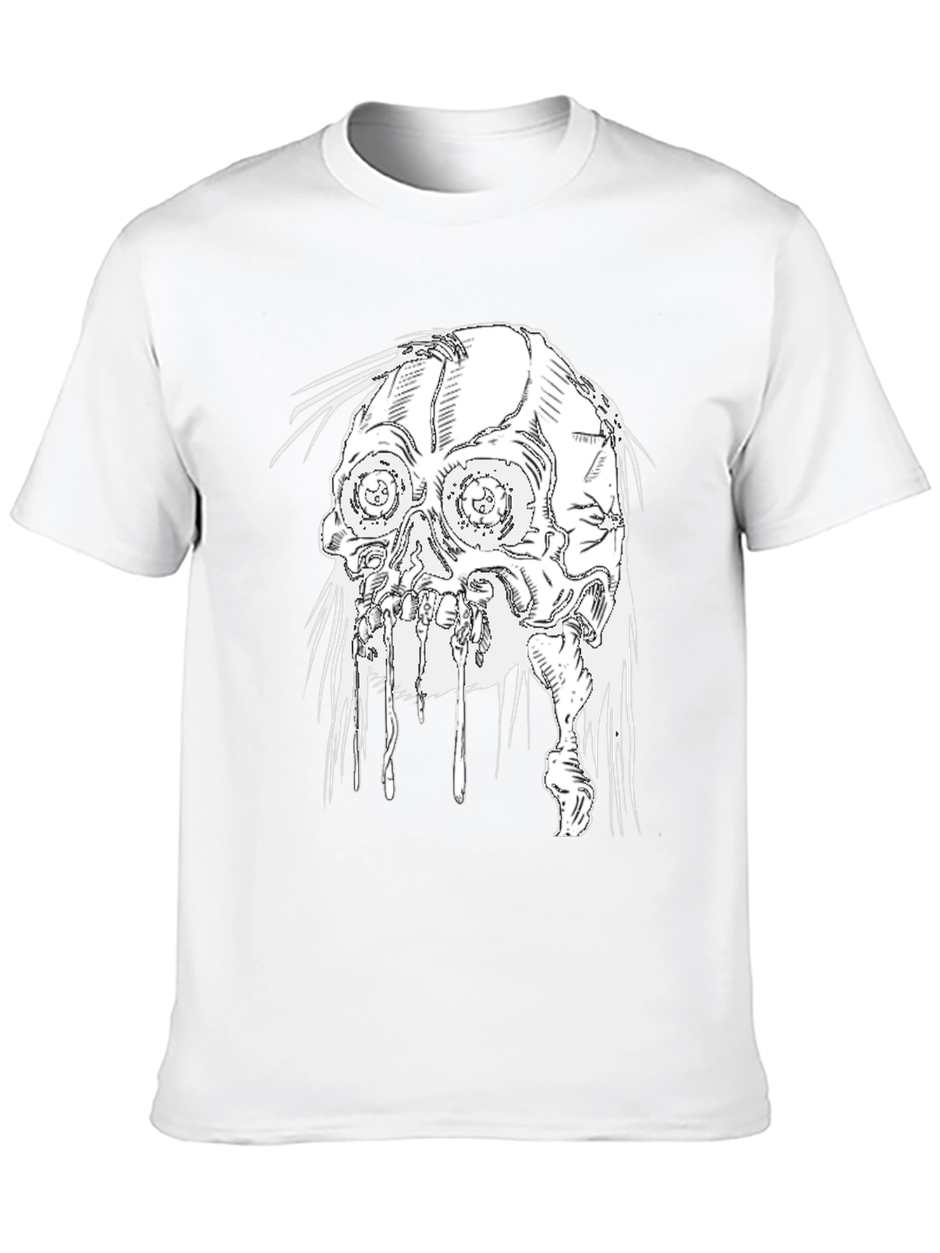 Distressed Skull Graphic Black T-Shirt