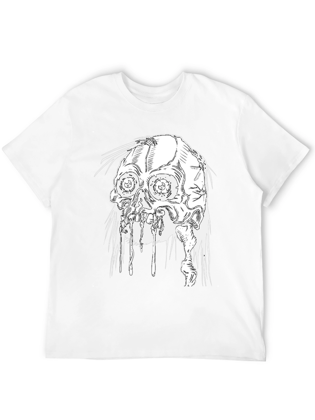 Distressed Skull Graphic Black T-Shirt