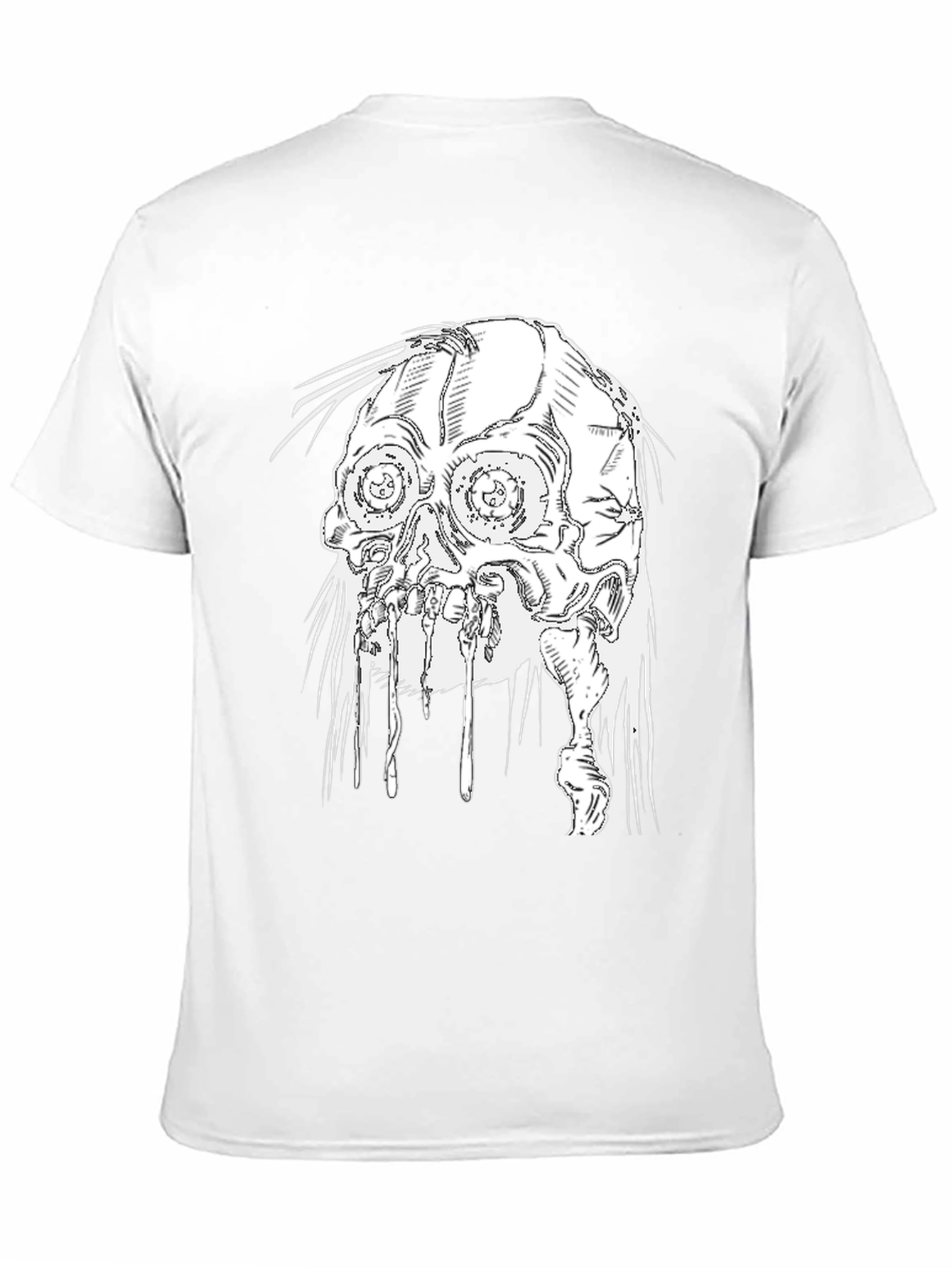 Distressed Skull Graphic Black T-Shirt