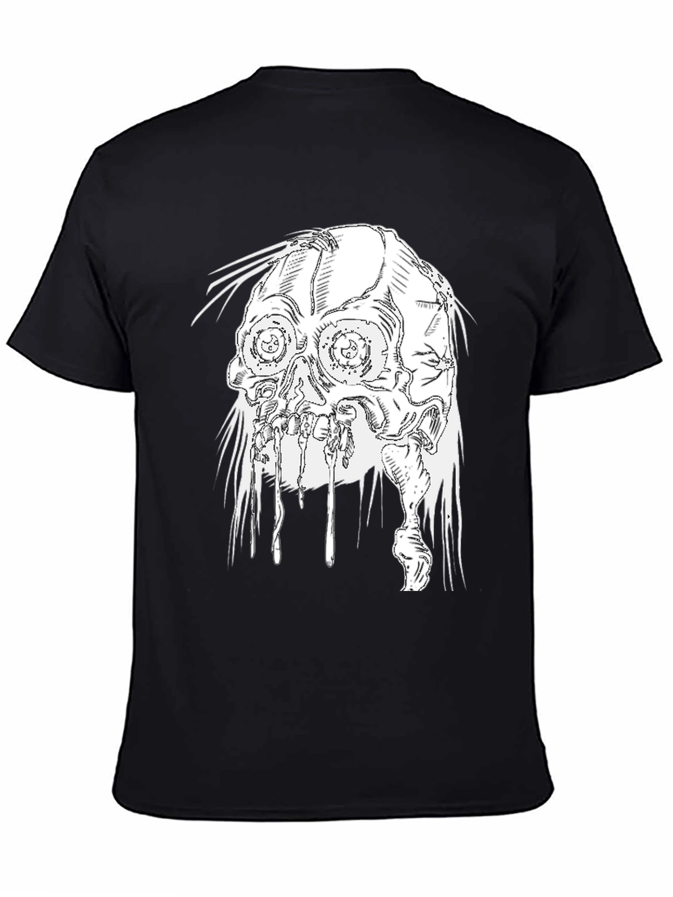 Distressed Skull Graphic Black T-Shirt