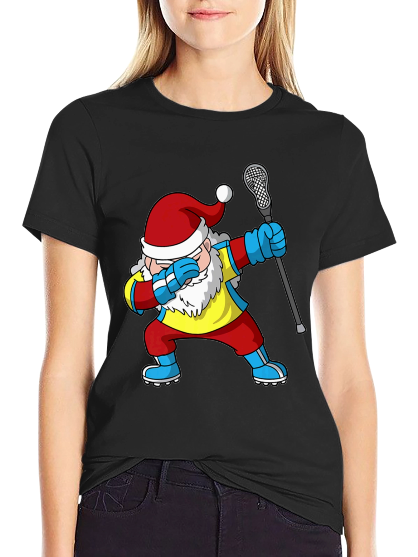 Dabbing Santa Lacrosse T-Shirt
