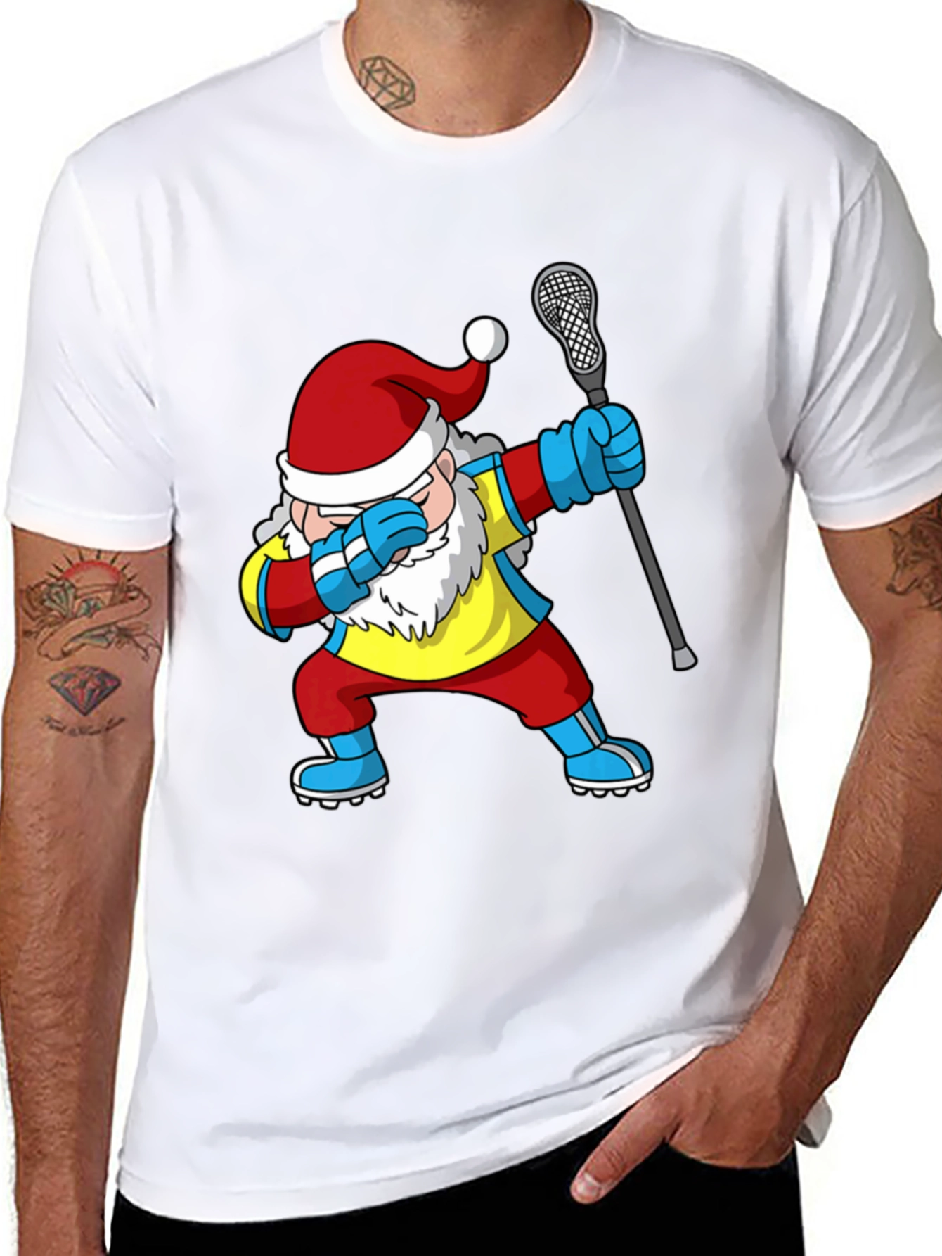 Dabbing Santa Lacrosse T-Shirt