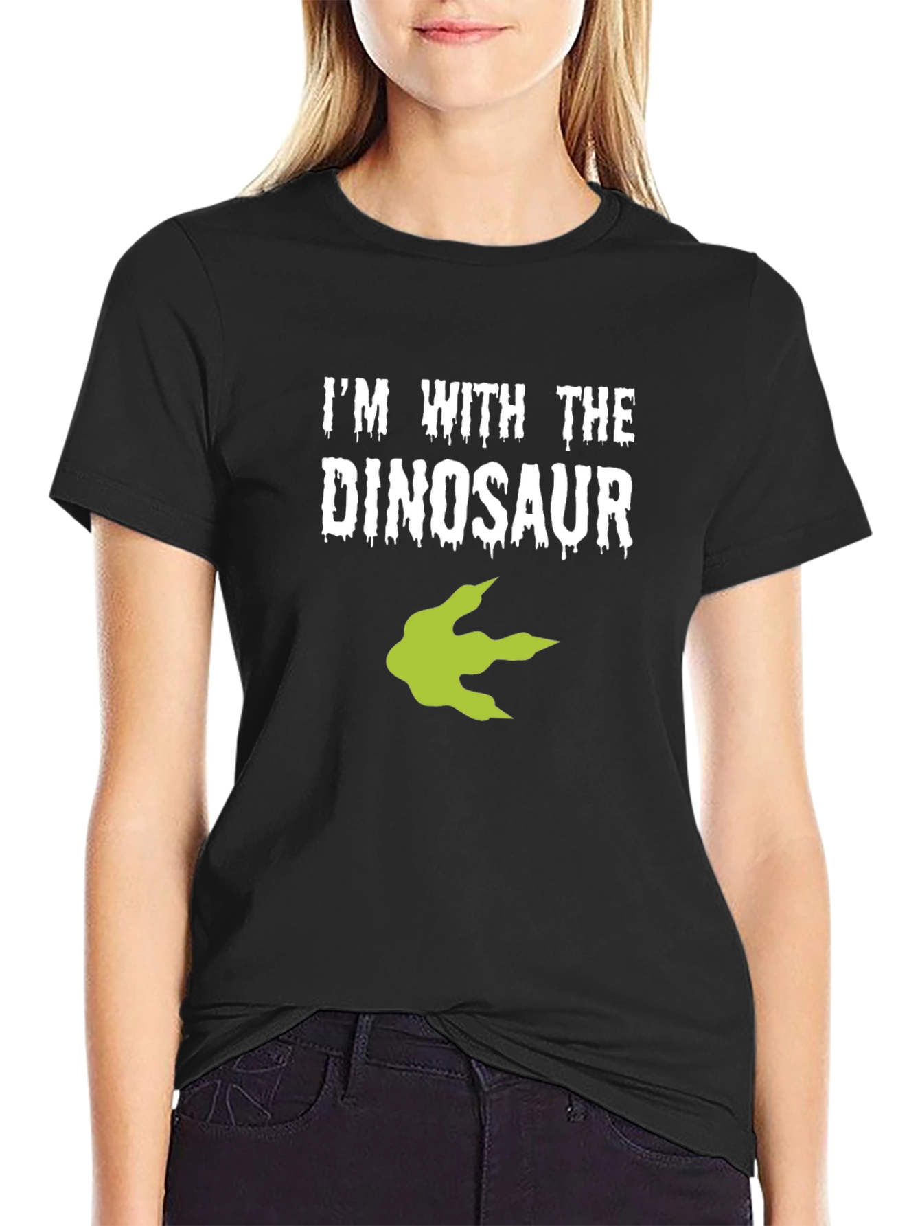 Im With The Dinosaur T-Shirt - Black