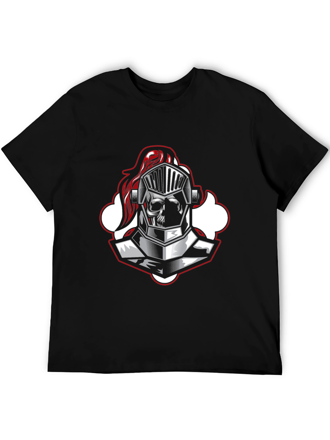 Knight Skull Graphic Tee - Black