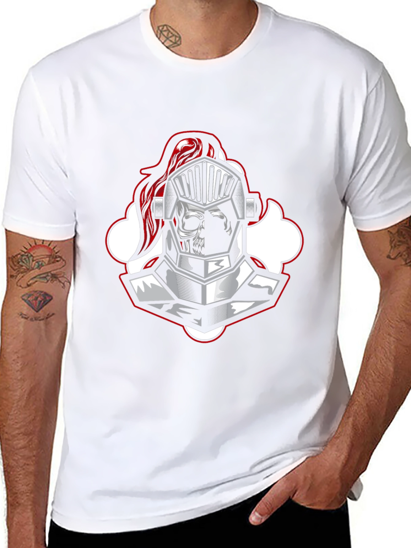 Knight Skull Graphic Tee - Black