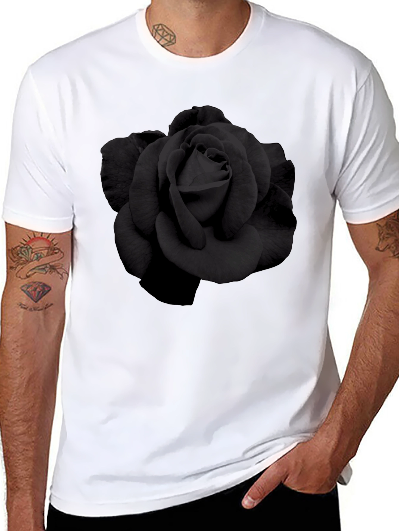 Black Rose Graphic T-Shirt - Mens Fashion Tee
