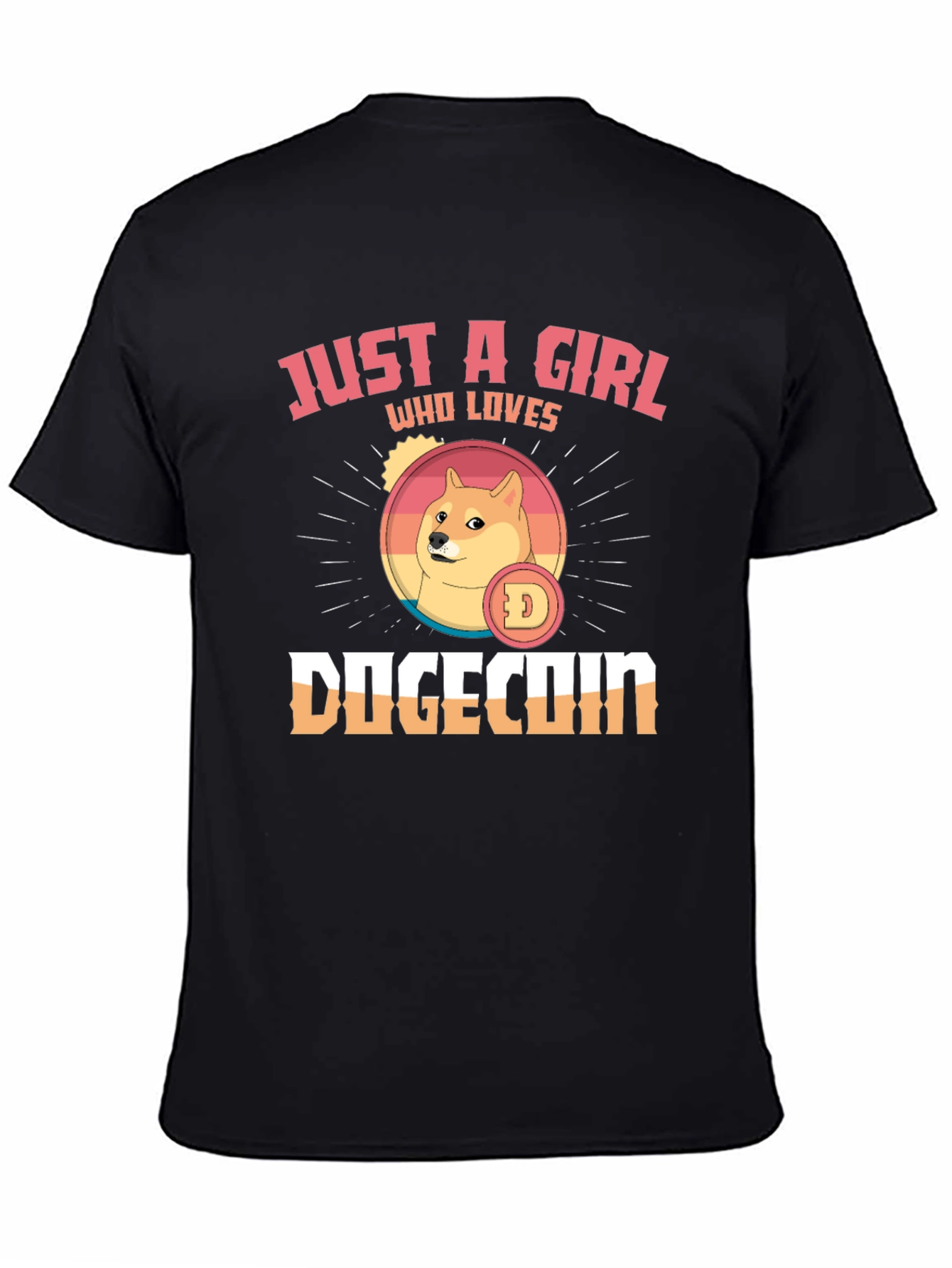 Just A Girl Who Loves Dogecoin Black T-Shirt