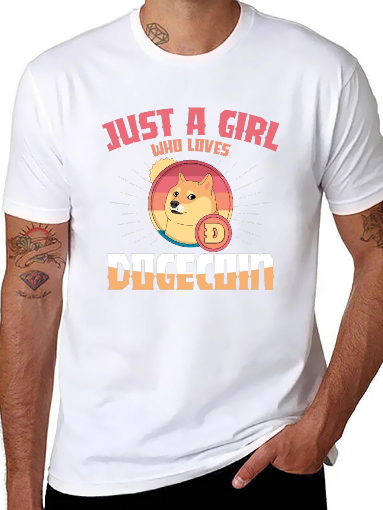 Just A Girl Who Loves Dogecoin Black T-Shirt