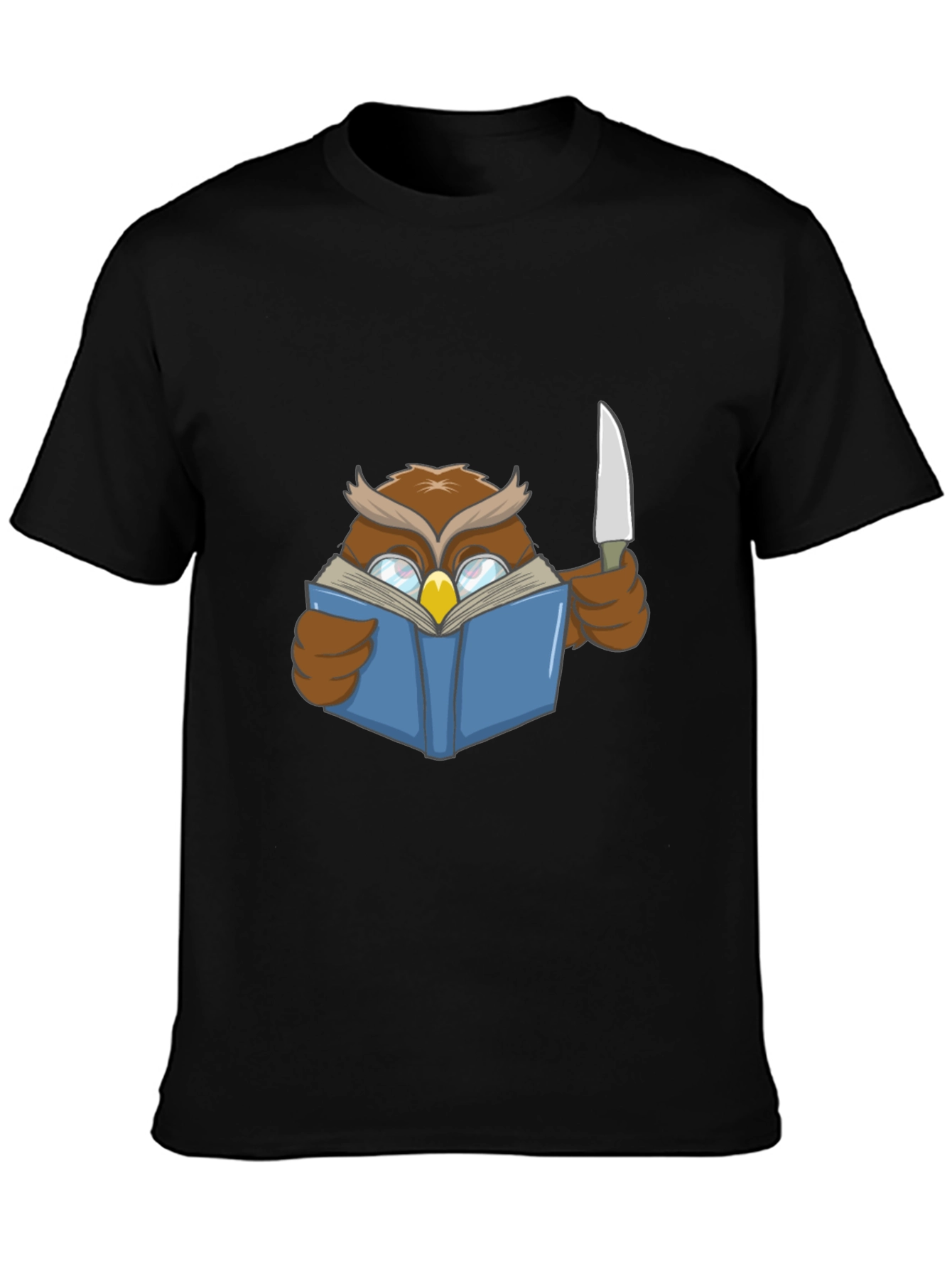 Owl Reading Book With Knife T-Shirt
