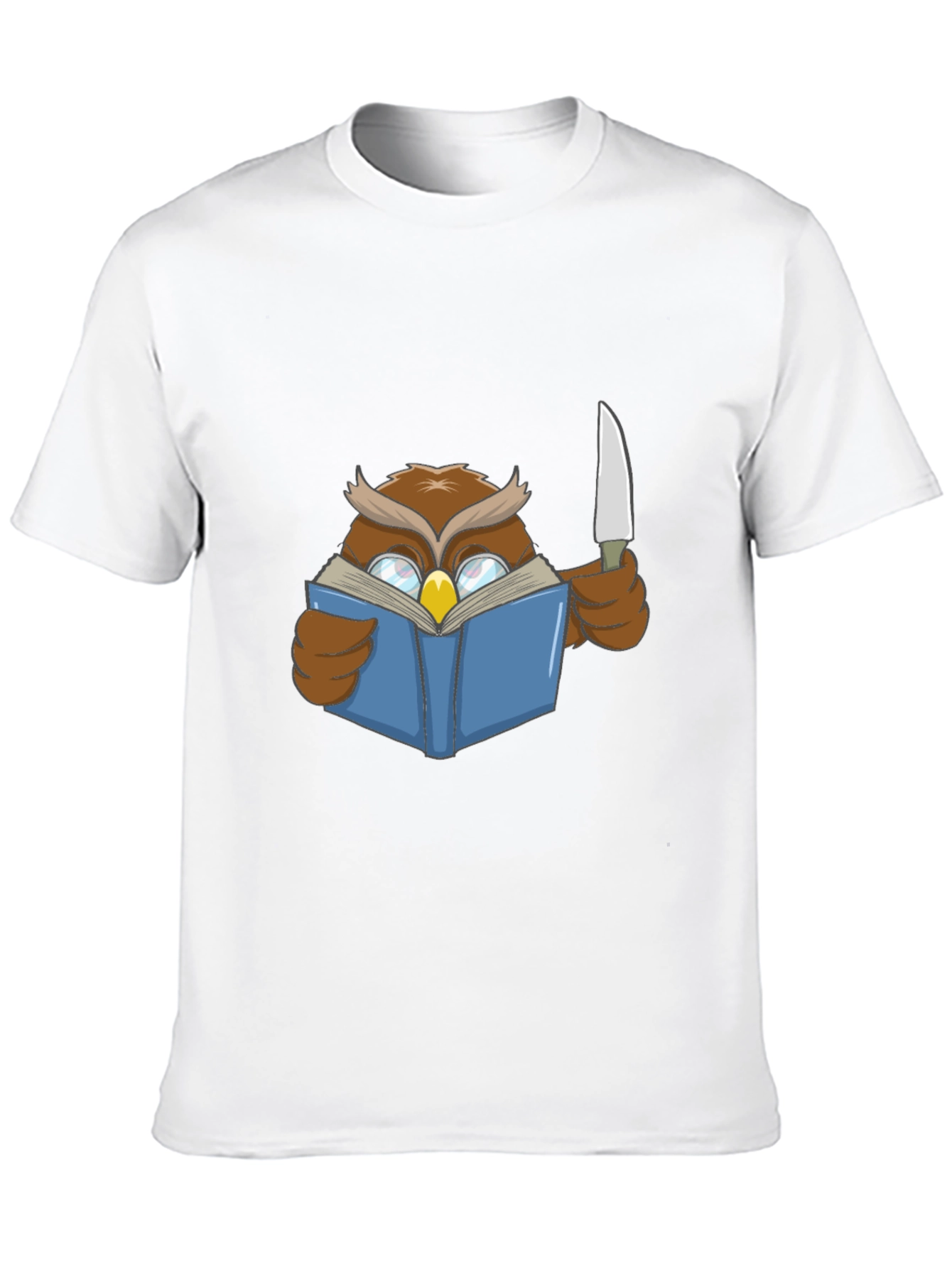 Owl Reading Book With Knife T-Shirt