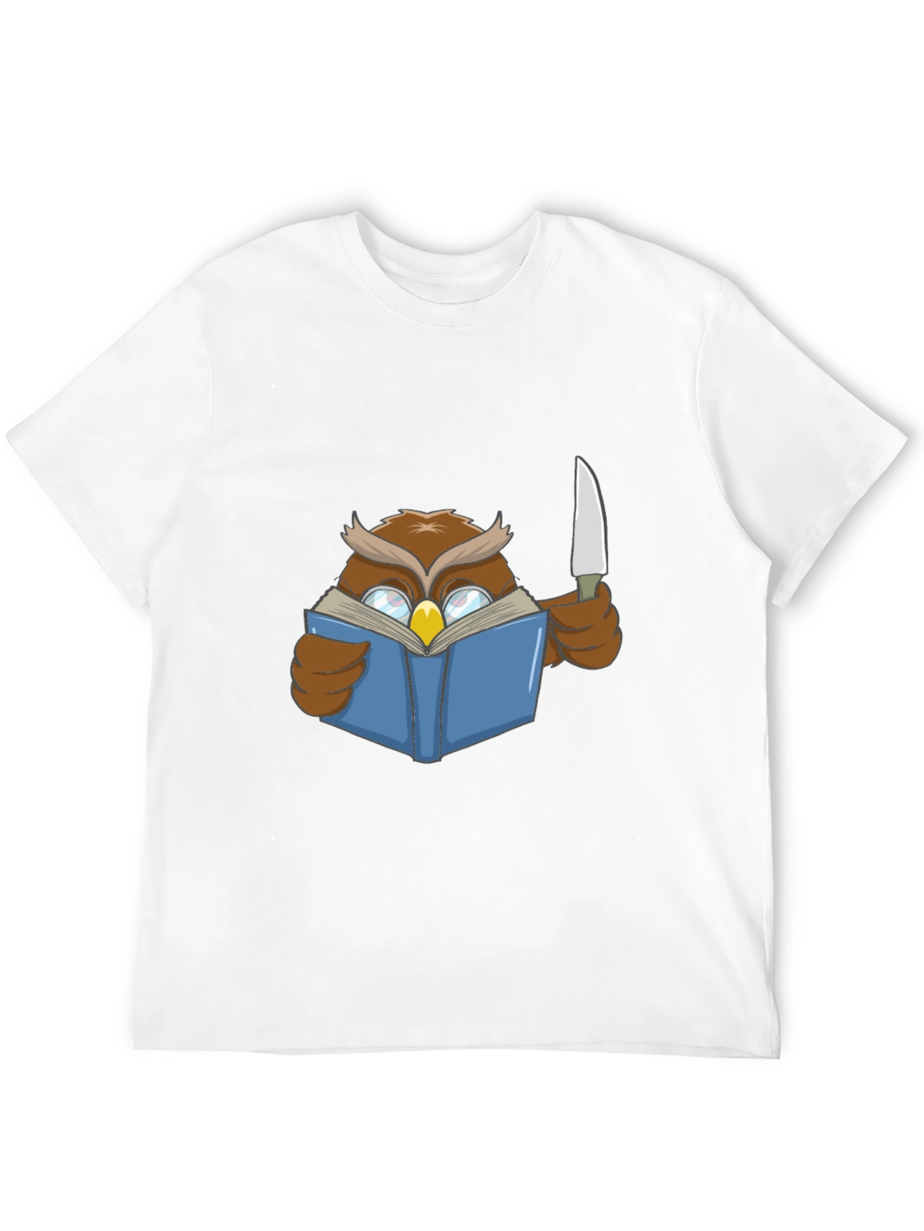 Owl Reading Book With Knife T-Shirt