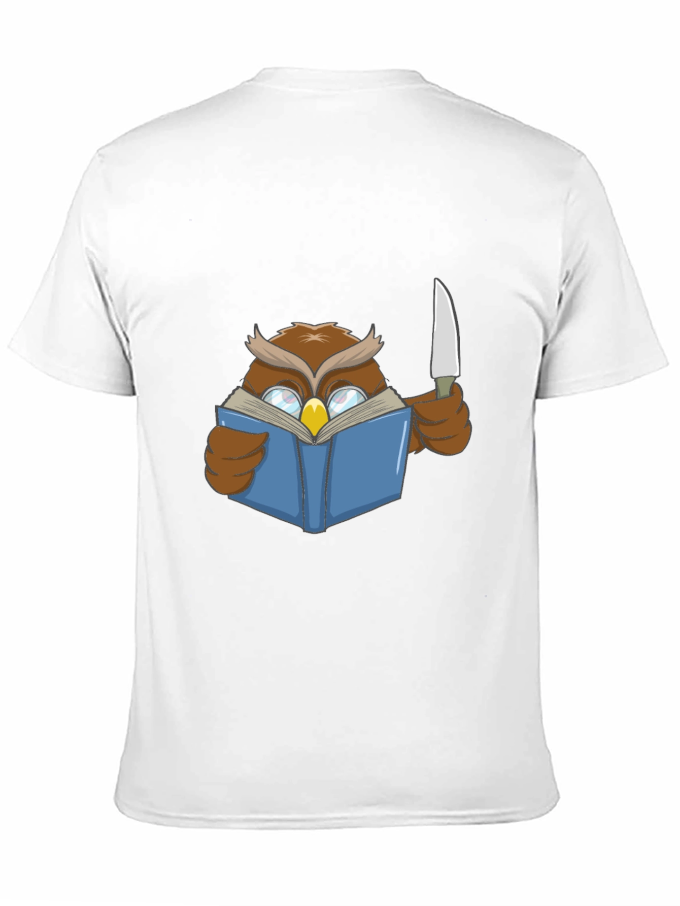 Owl Reading Book With Knife T-Shirt