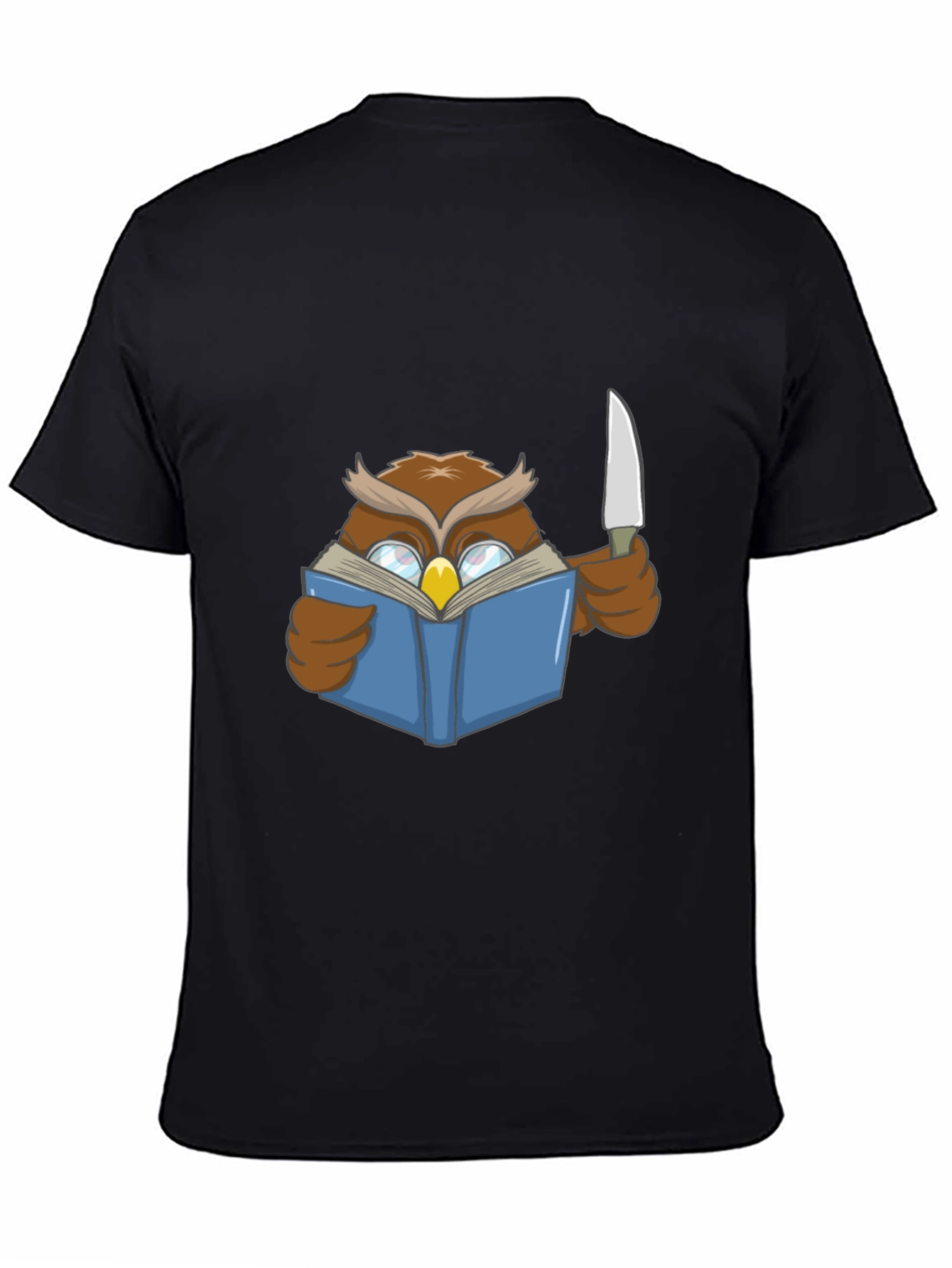 Owl Reading Book With Knife T-Shirt