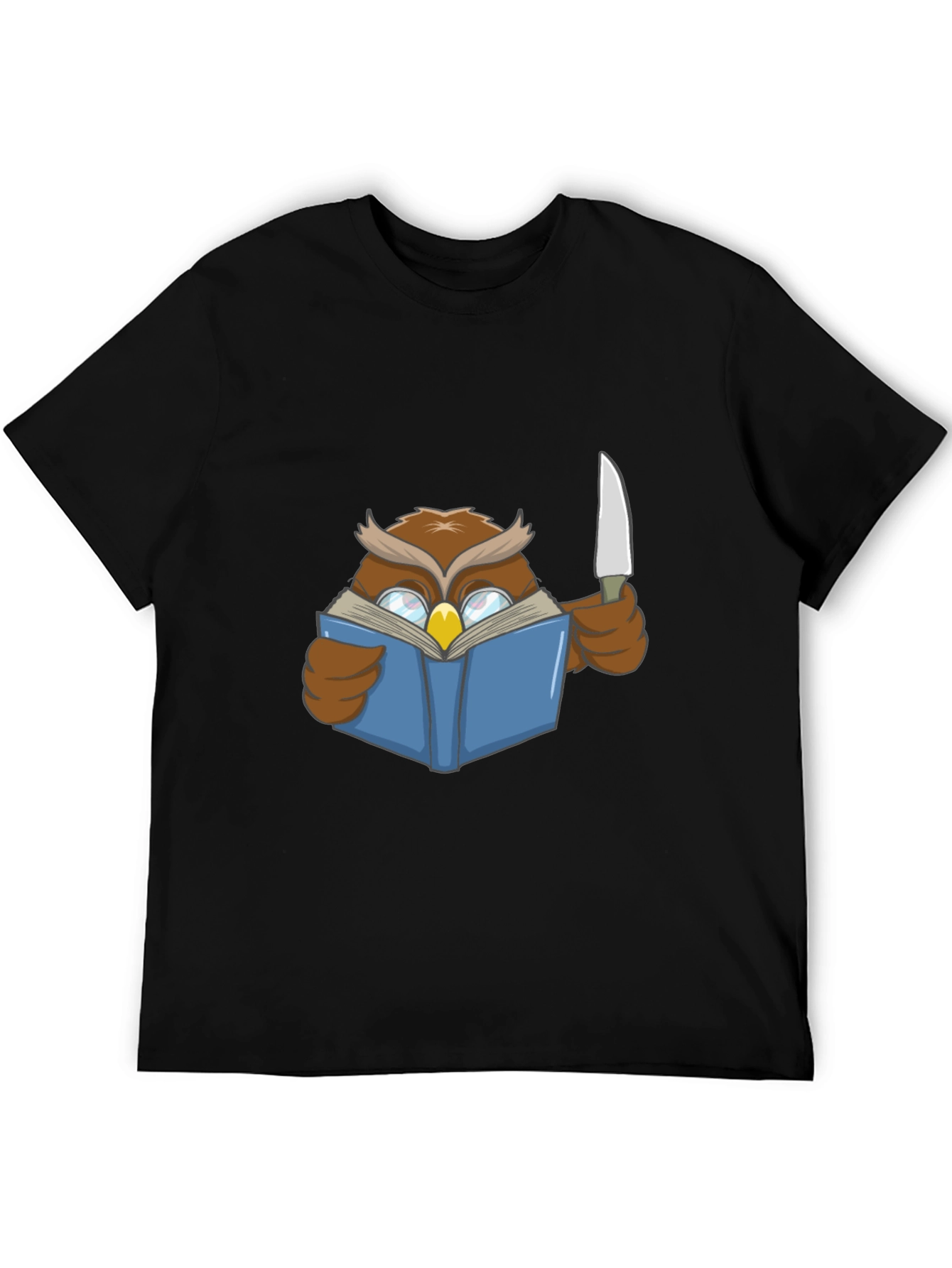 Owl Reading Book With Knife T-Shirt