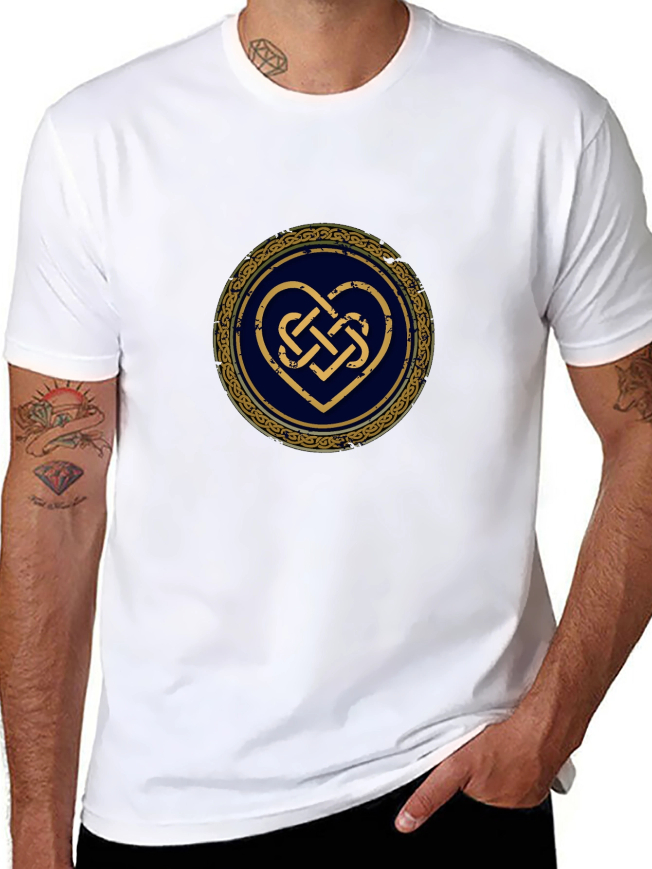 Celtic Heart Knot T-Shirt - Circular Design