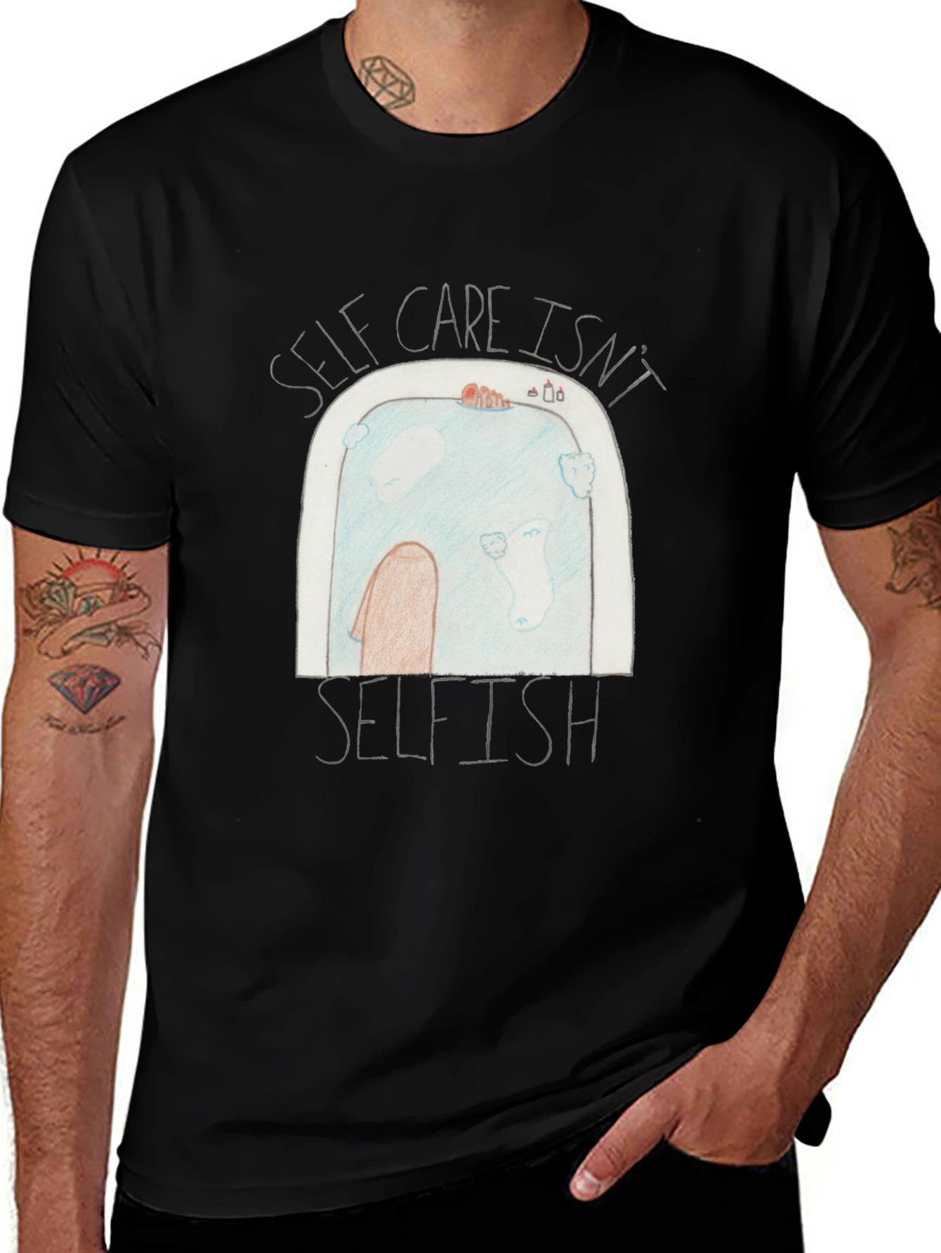 Self-Care T-Shirt: Relaxing Bath Design