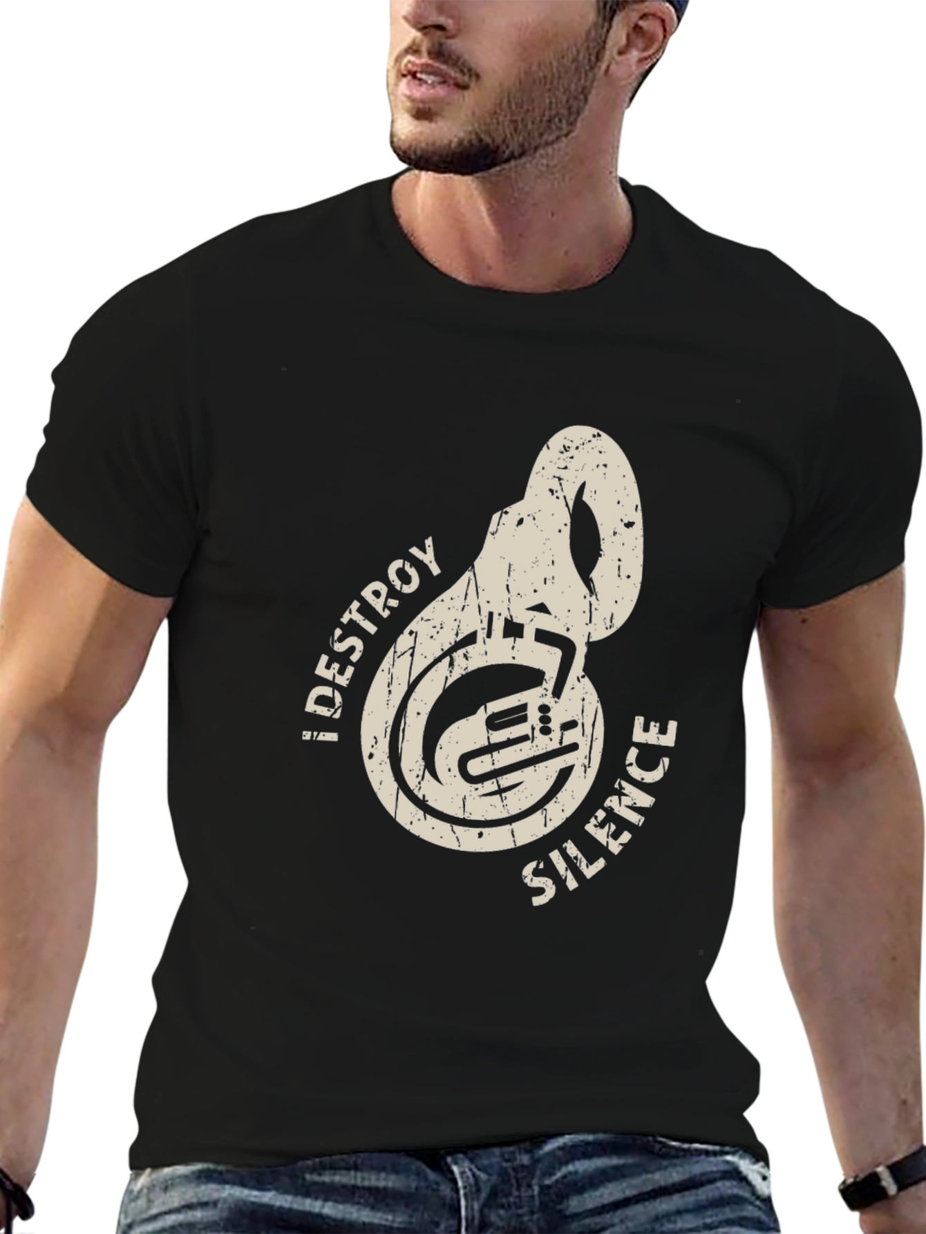 Destroy Silence Tuba Music Band Tee