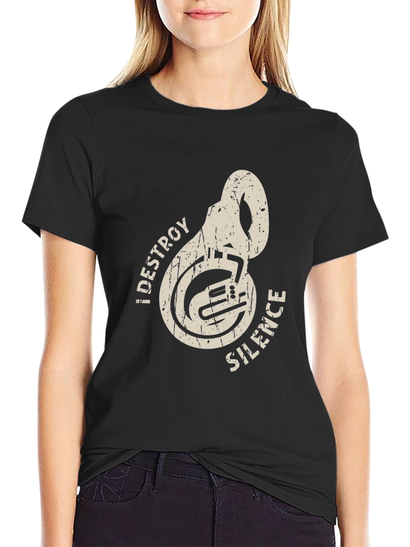 Destroy Silence Tuba Music Band Tee